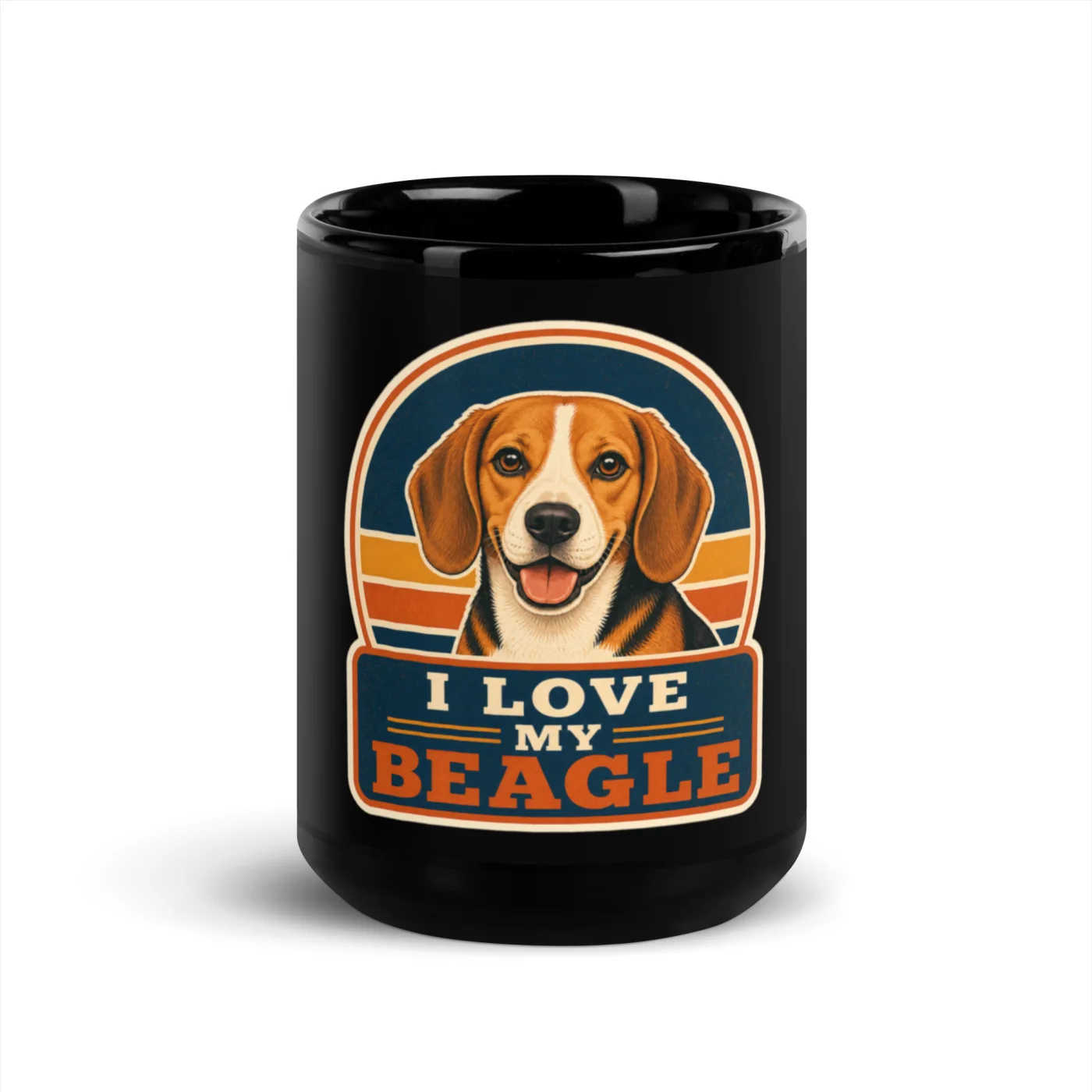 Black Coffee Mug, Beagle Gift: I Love My Beagle