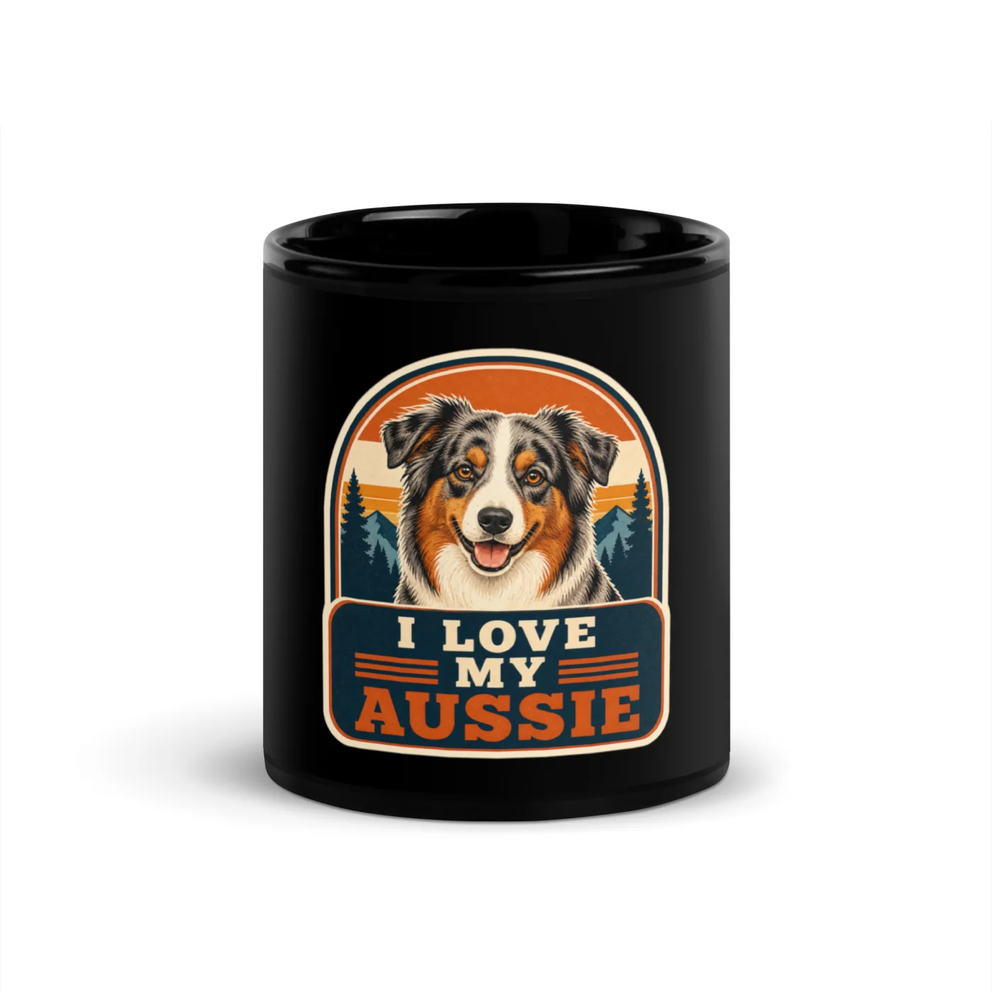 Black Coffee Mug, Aussie Gift: I Love My Aussie