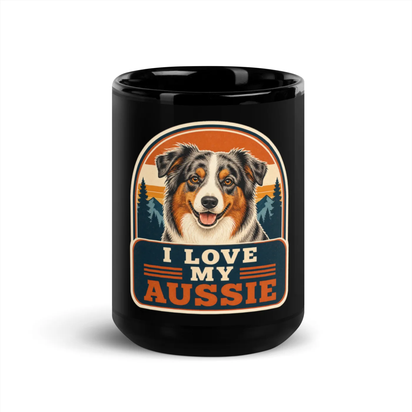 Black Coffee Mug, Aussie Gift: I Love My Aussie