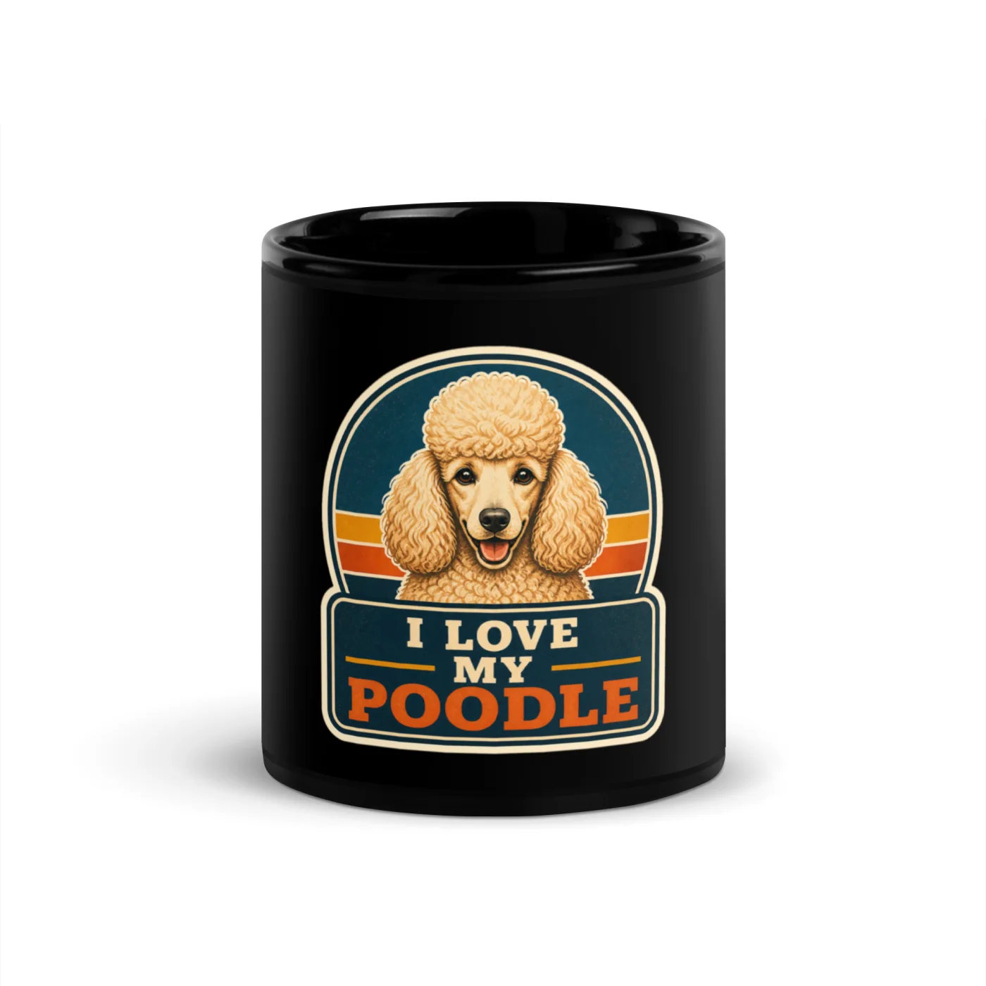 Black Coffee Mug, Poodle Gift: I Love My Poodle