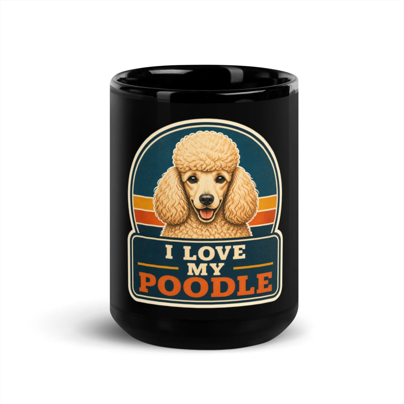 Black Coffee Mug, Poodle Gift: I Love My Poodle