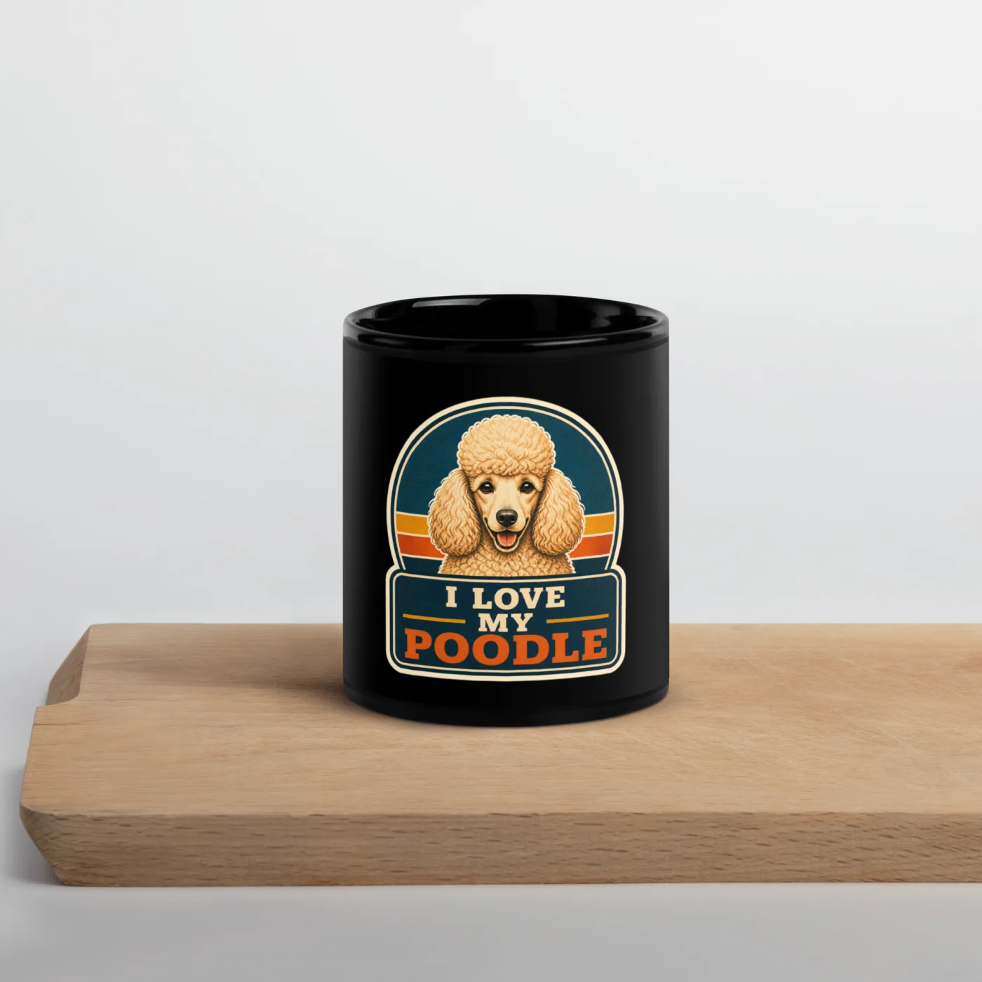 Black Coffee Mug, Poodle Gift: I Love My Poodle