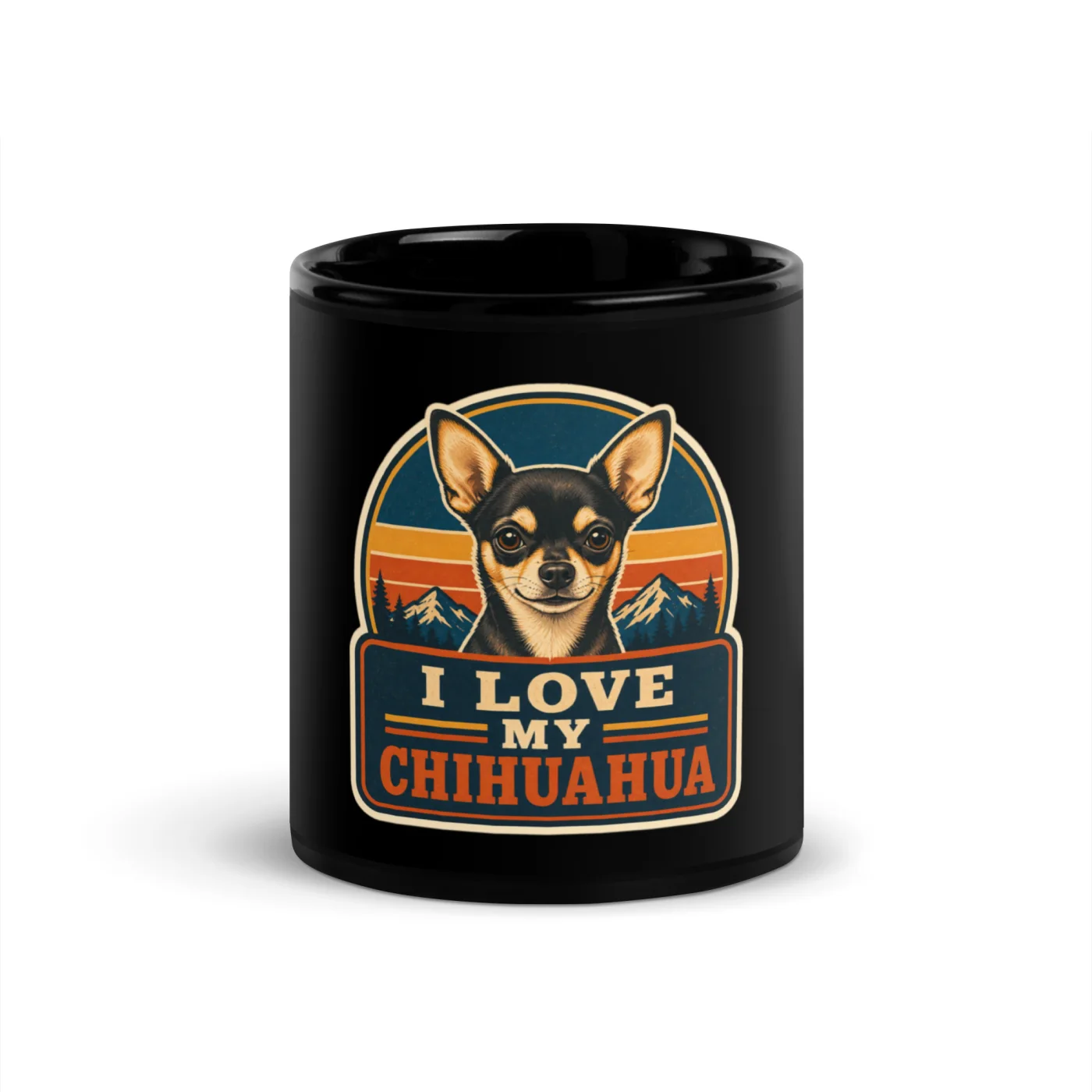 Black Coffee Mug, Chihuahua Gift: I Love My Chihuahua