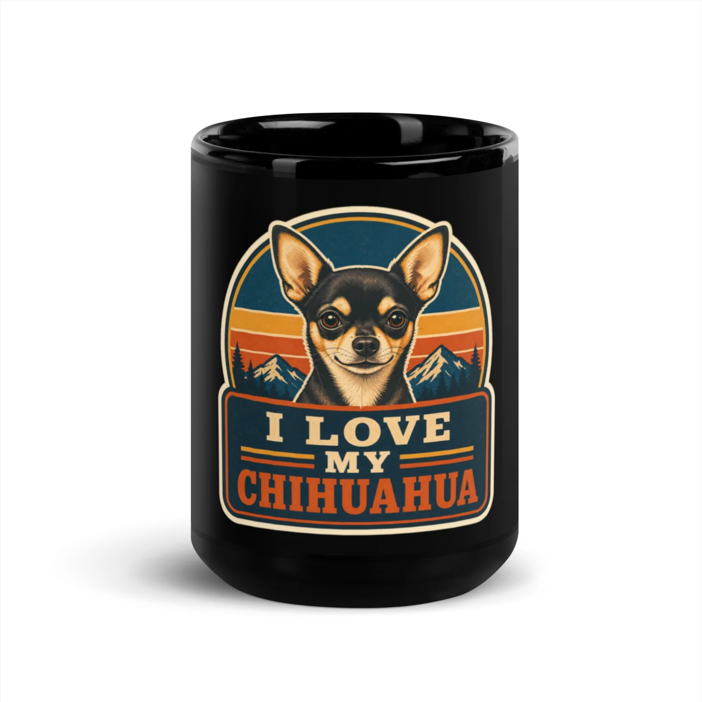 Black Coffee Mug, Chihuahua Gift: I Love My Chihuahua