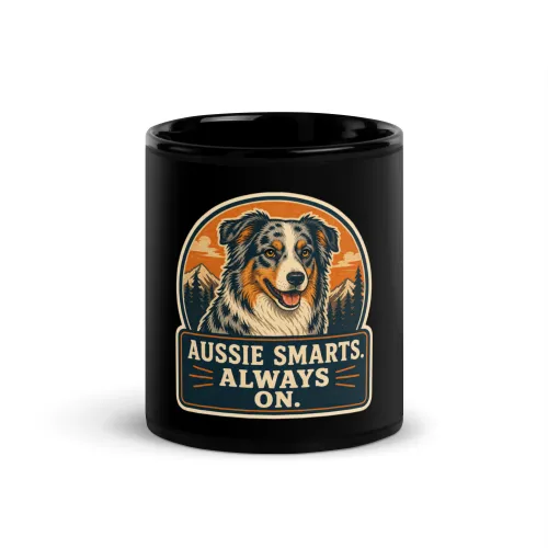 Black Coffee Mug, Aussie Gift: Aussie Smarts. Always On. - 11 oz - Black