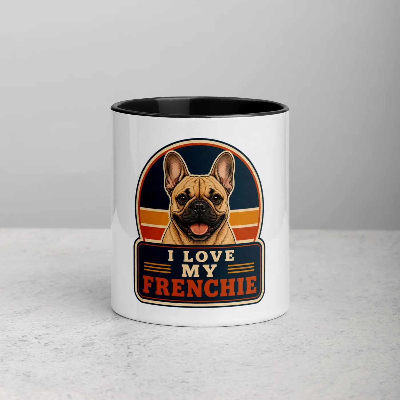Color Inside Mug, French Bulldog Gift: I Love My Frenchie