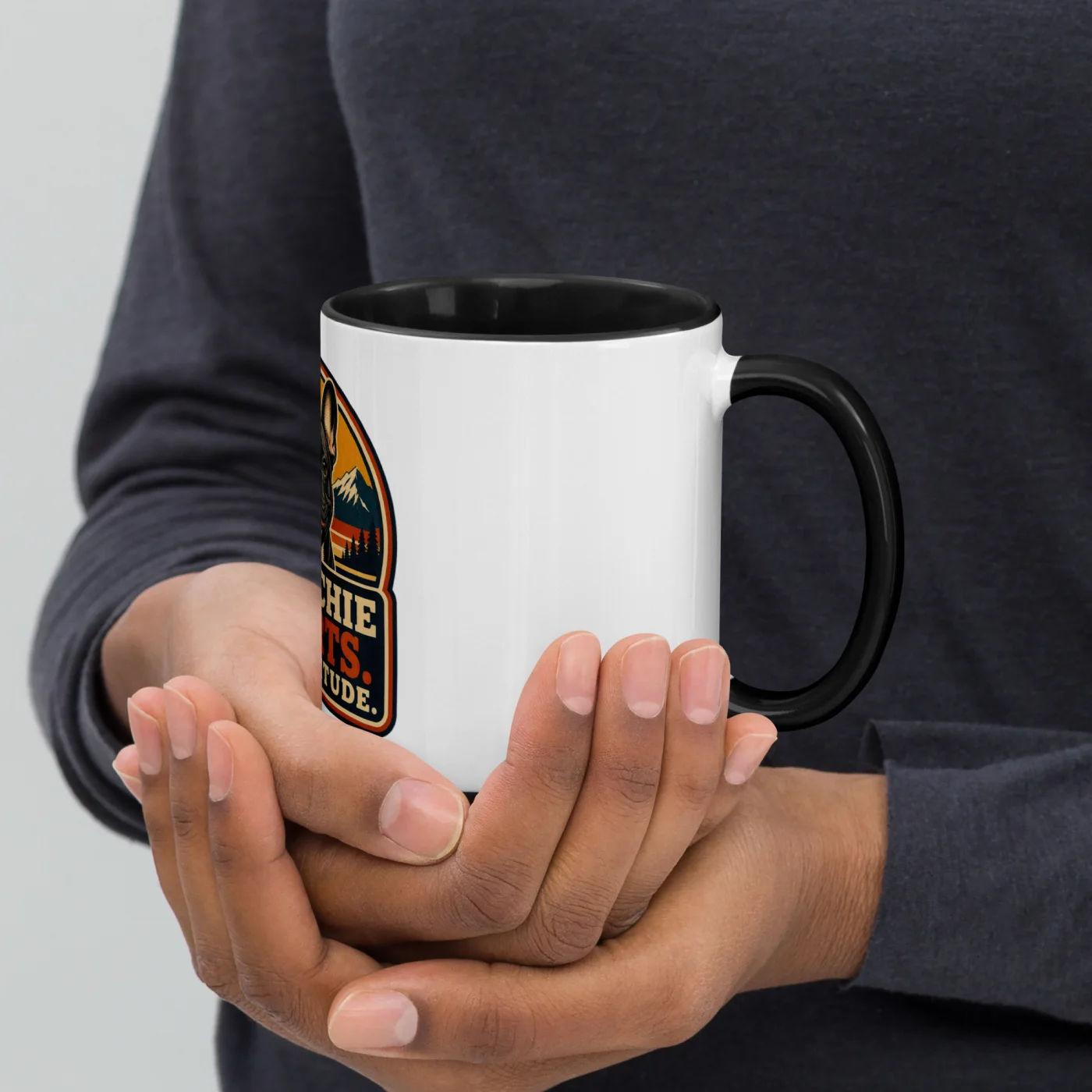 Color Inside Mug, French Bulldog Gift: Frenchie Snorts. Big Attitude.