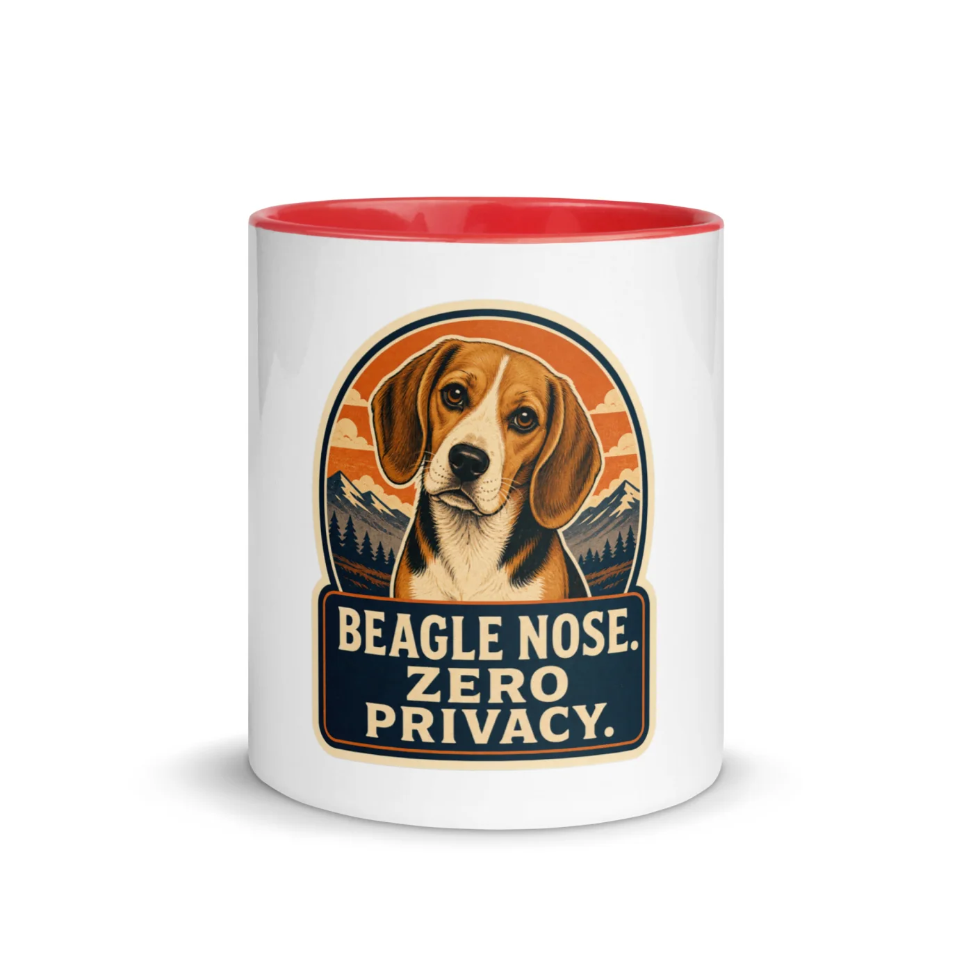 Color Inside Mug, Beagle Gift: Beagle Nose. Zero Privacy.