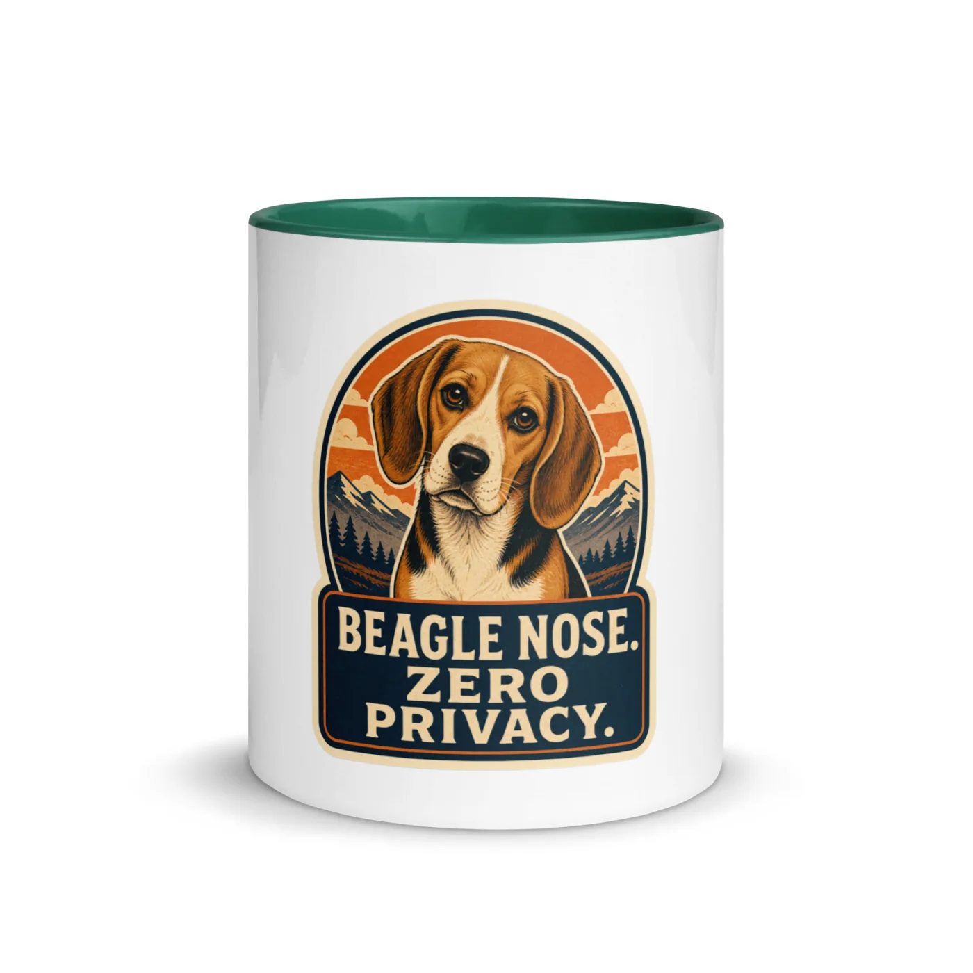 Color Inside Mug, Beagle Gift: Beagle Nose. Zero Privacy.