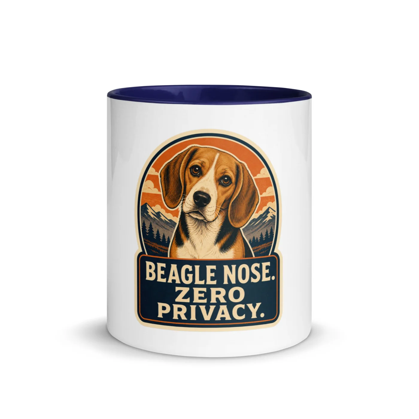 Color Inside Mug, Beagle Gift: Beagle Nose. Zero Privacy.
