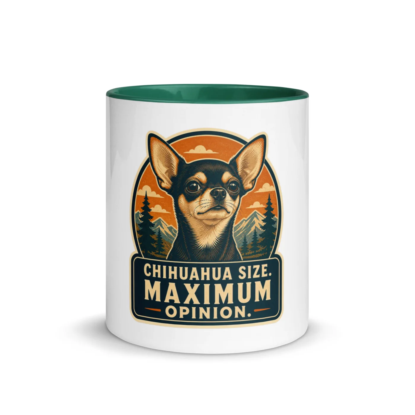 Color Inside Mug, Chihuahua Gift: Chihuahua Size. Maximum Opinion.
