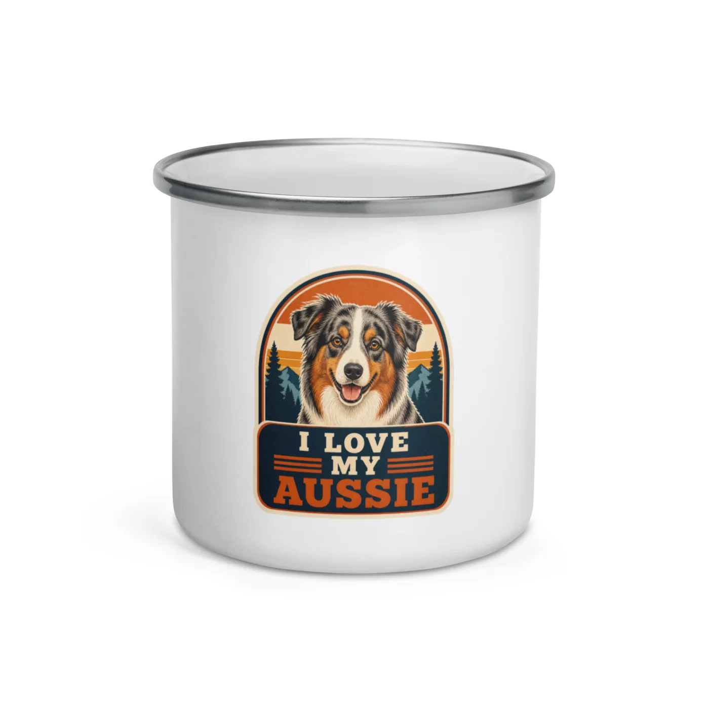 Enamel Camp Mug, Aussie Gift: I Love My Aussie