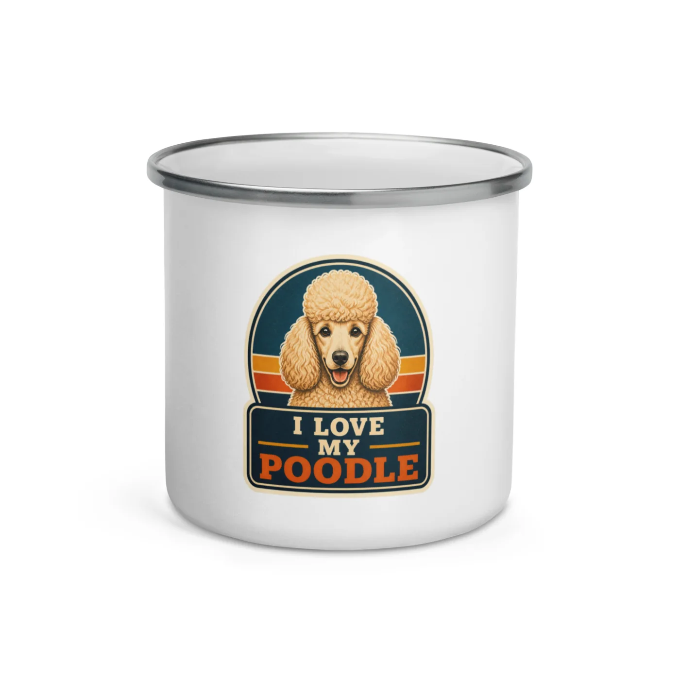 Enamel Camp Mug, Poodle Gift: I Love My Poodle
