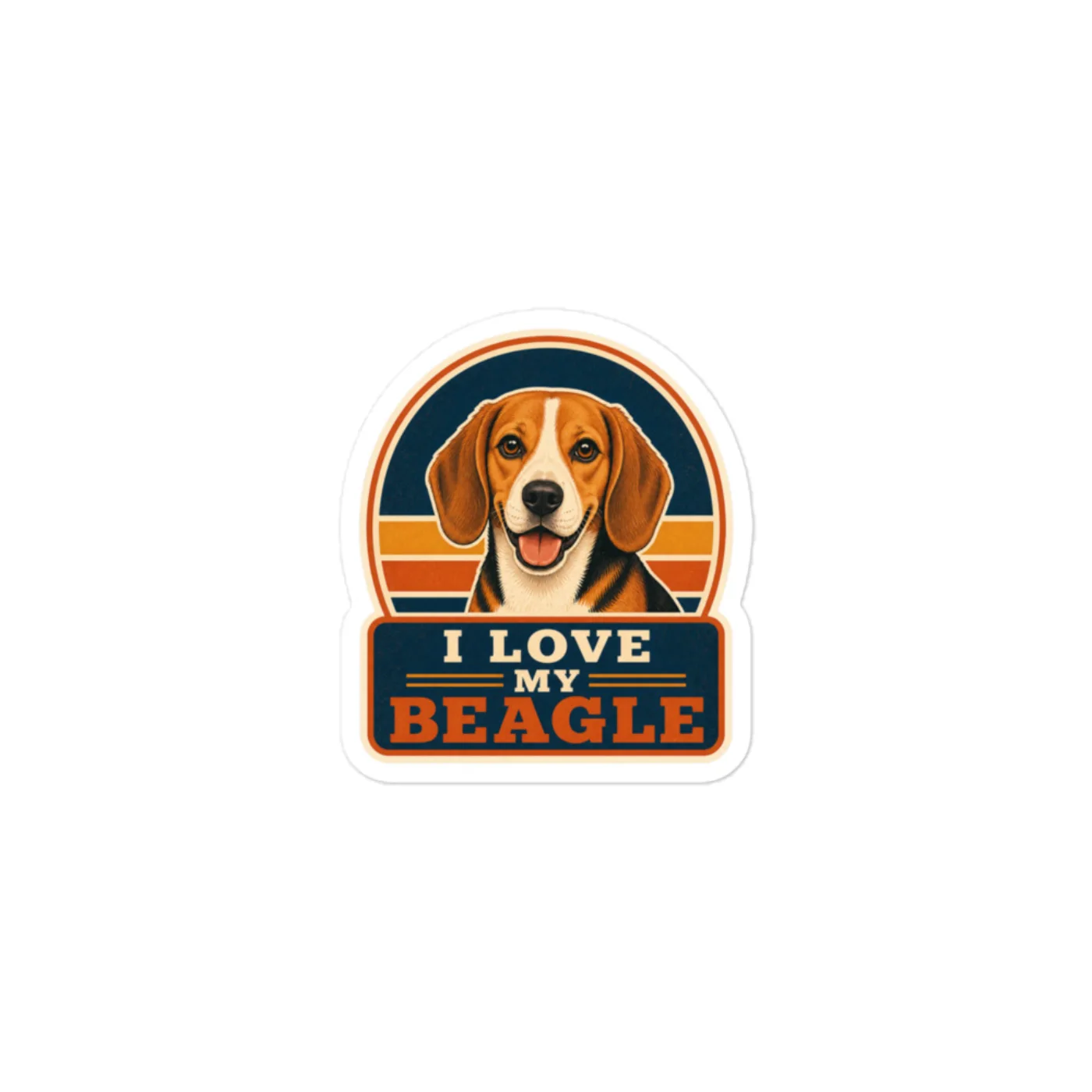 Beagle Vinyl Sticker: I Love My Beagle