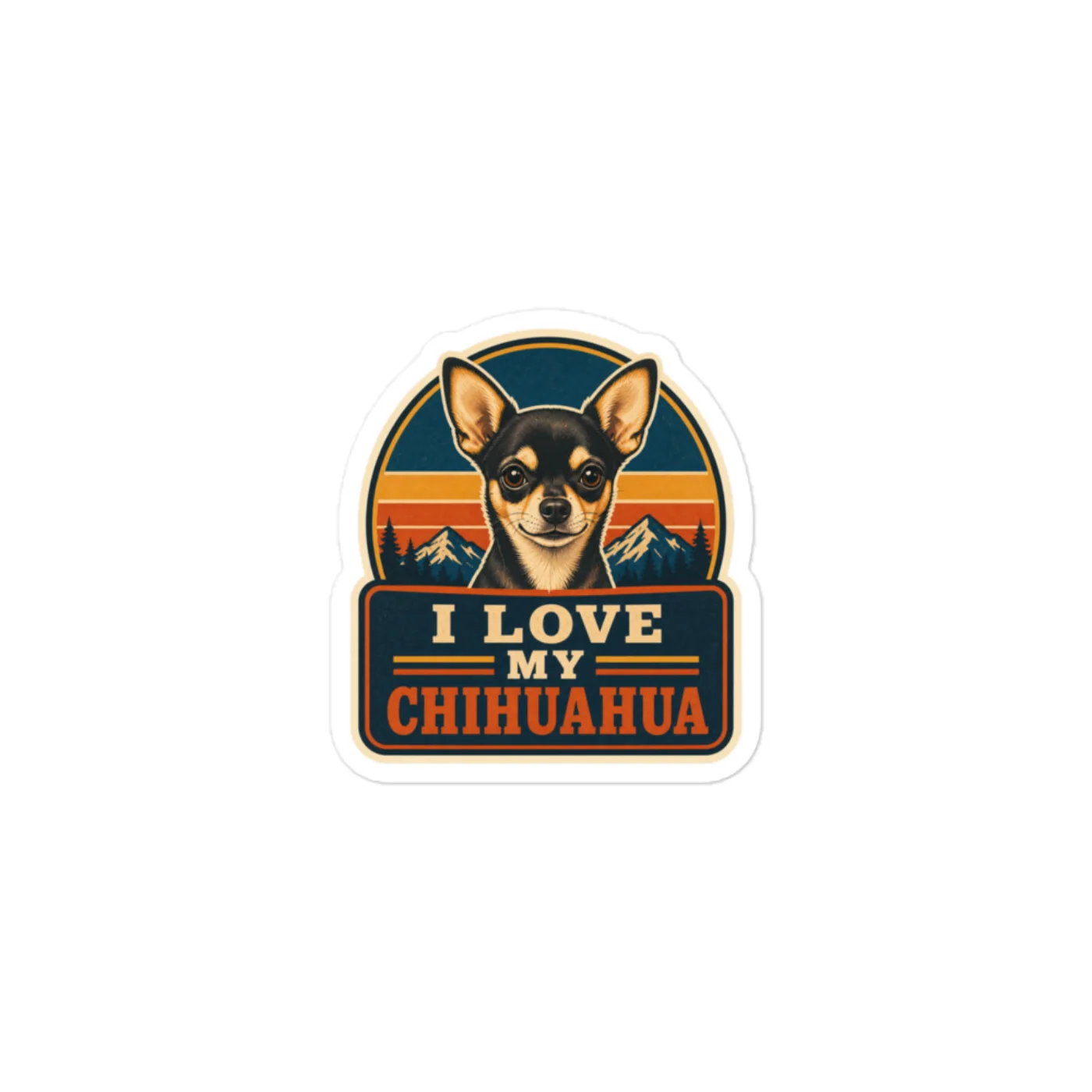 Chihuahua Vinyl Sticker: I Love My Chihuahua