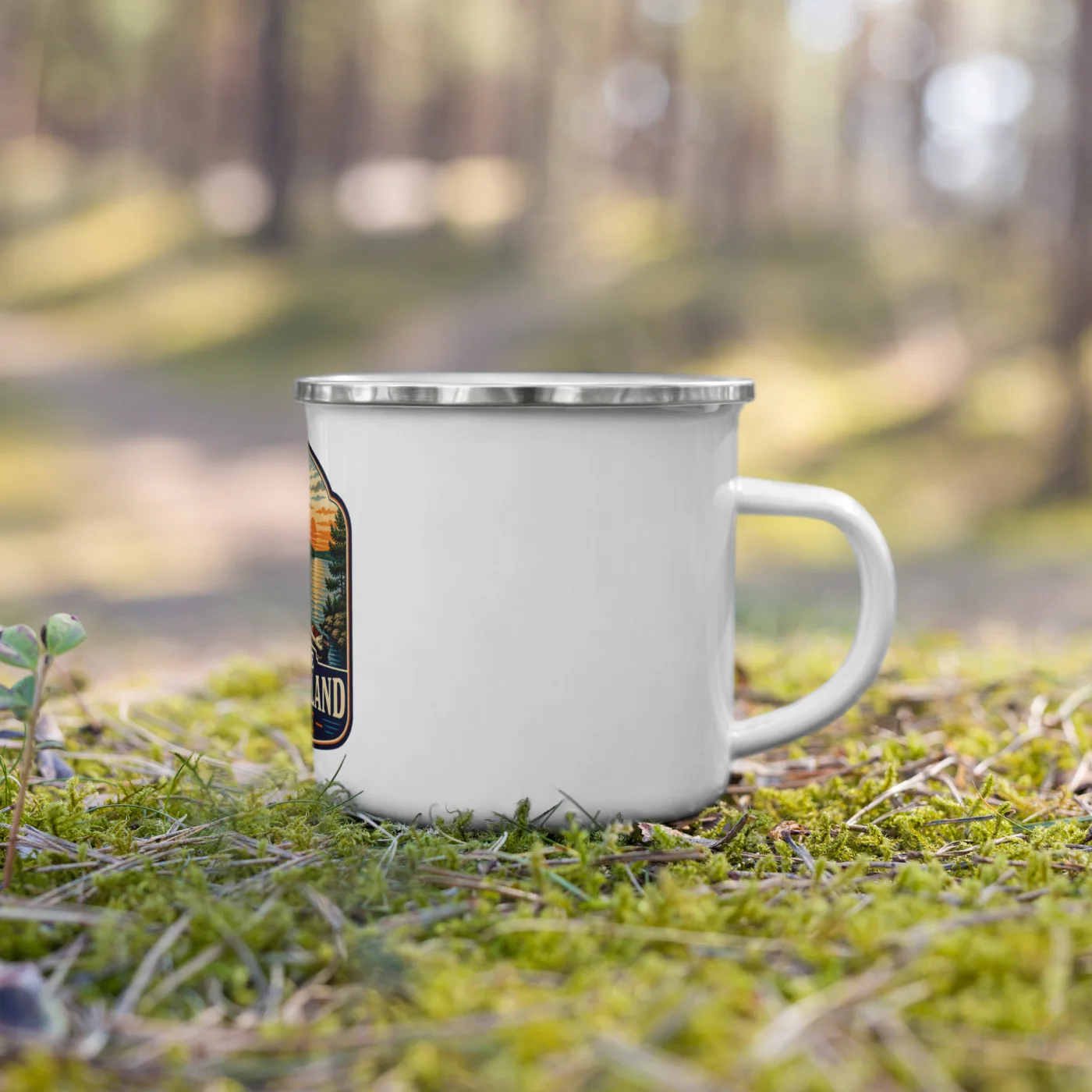 Enamel Camp Boat Mug, Lake Cumberland Life, Vintage Badge