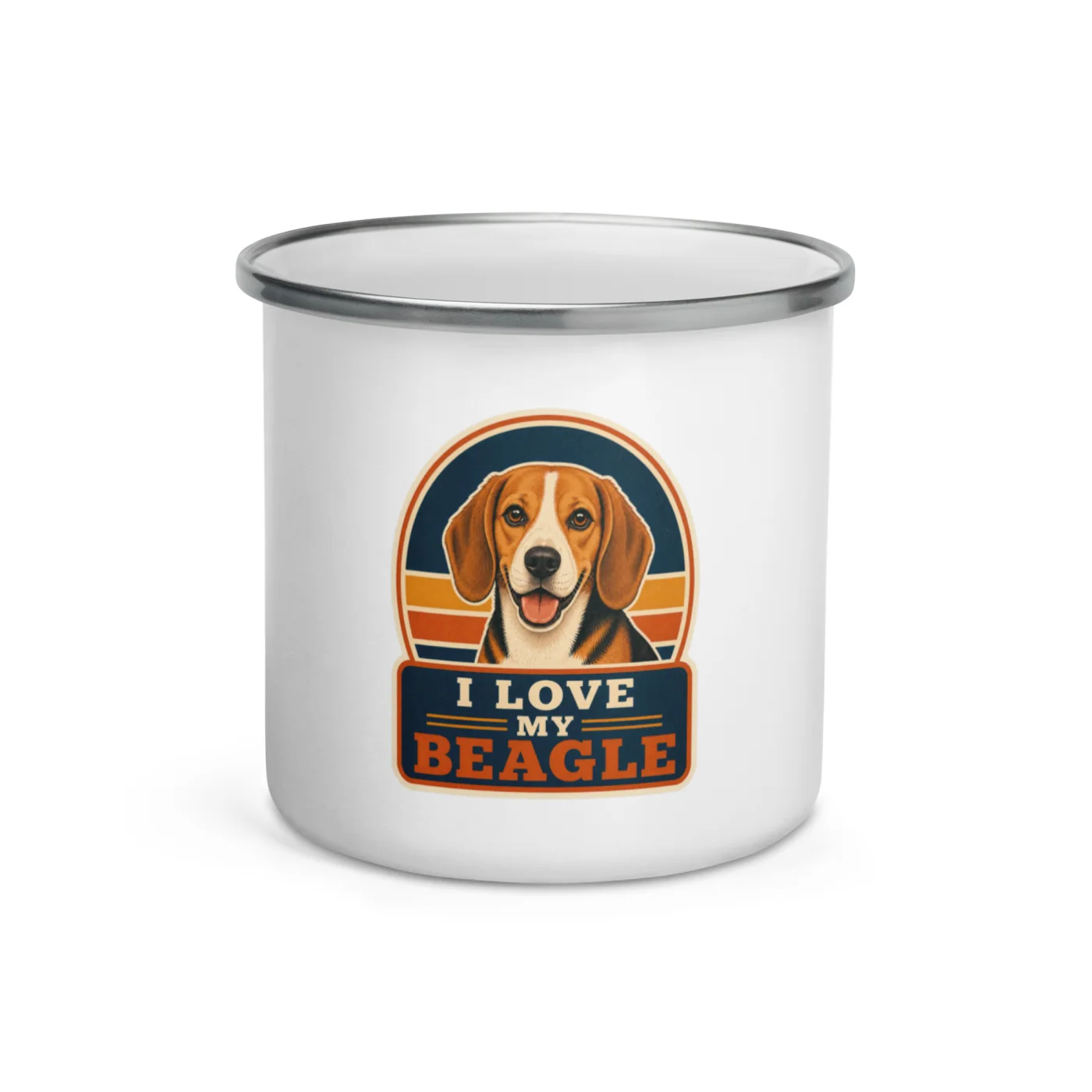 Enamel Camp Mug, Beagle Gift: I Love My Beagle