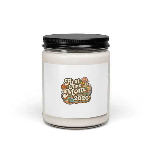 First Time Mom 2026 Candle, Mom Est 2026 Gift, New Mom Candle, Baby Shower Gift, Scented Soy Candle, Pregnancy Gift, Relaxing Candle - 9oz - White Sage and Lavender