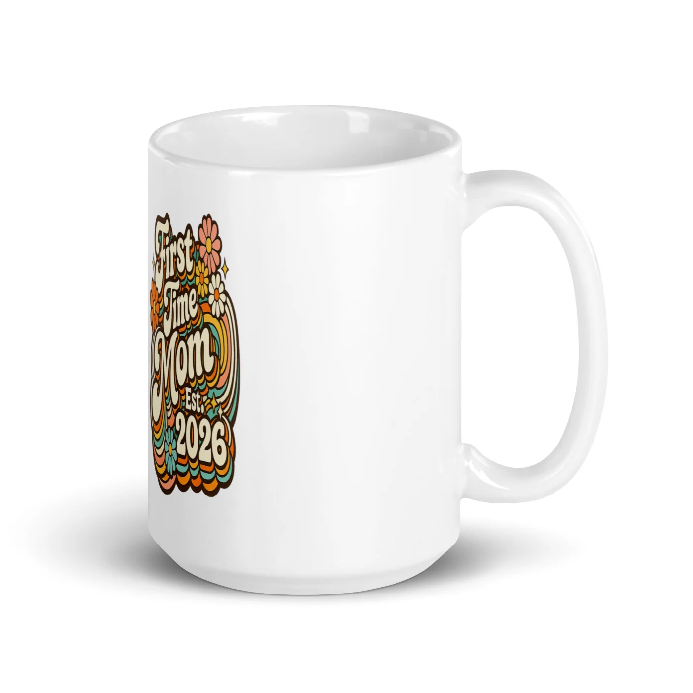 Ceramic Mug, First Time Mom 2026 Mug, Mom Est 2026 Gift, New Mom Mug, Baby Shower Gift, Retro Mom Mug, Pregnancy Announcement Gift, Cute Mom Mug