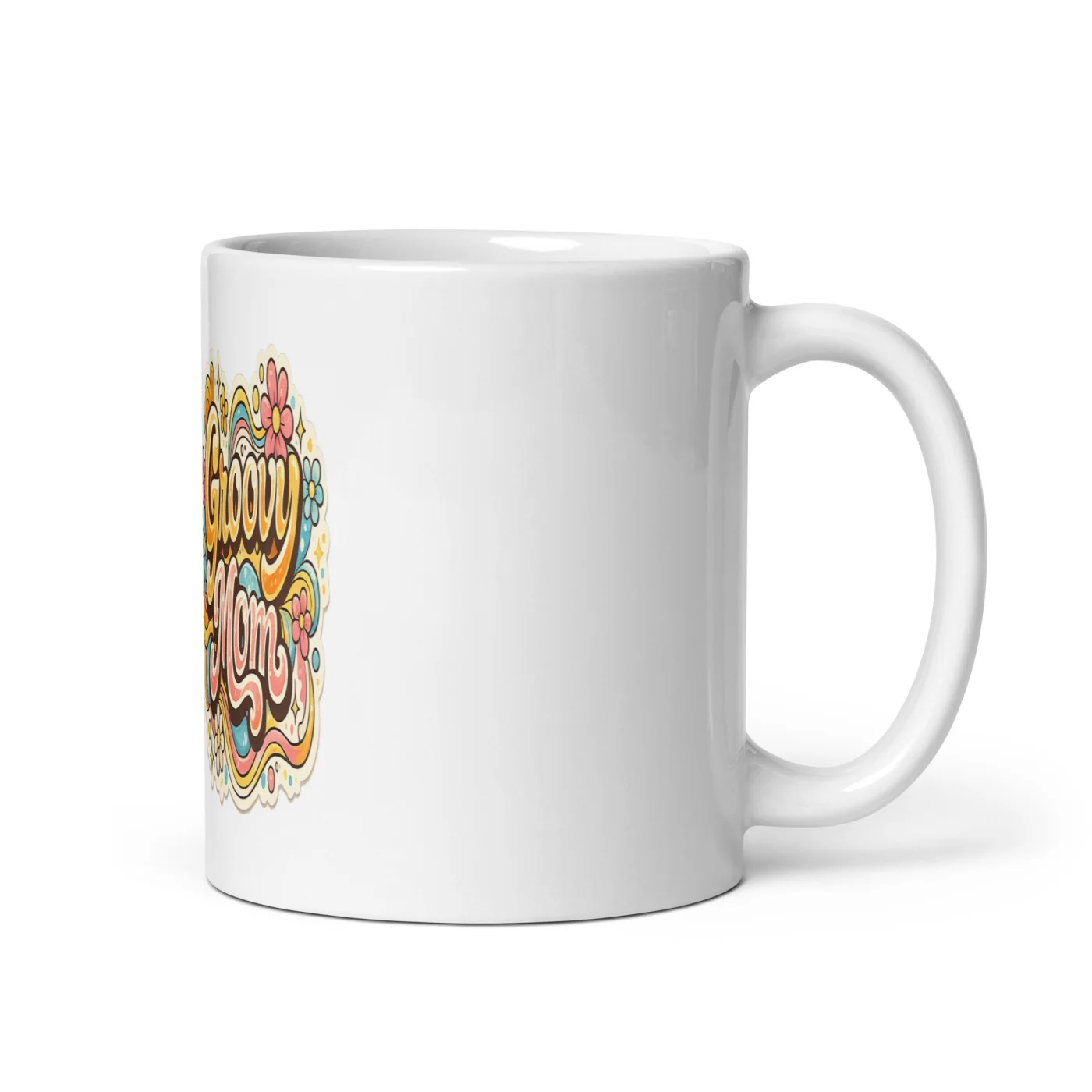 Ceramic Mug, Groovy Mom Mug, Retro Mom Mug Gift, Vintage Mom Coffee Mug, Mother’s Day Gift, Cool Mom Mug, Trendy Mom Gift, Cute Mom Mug