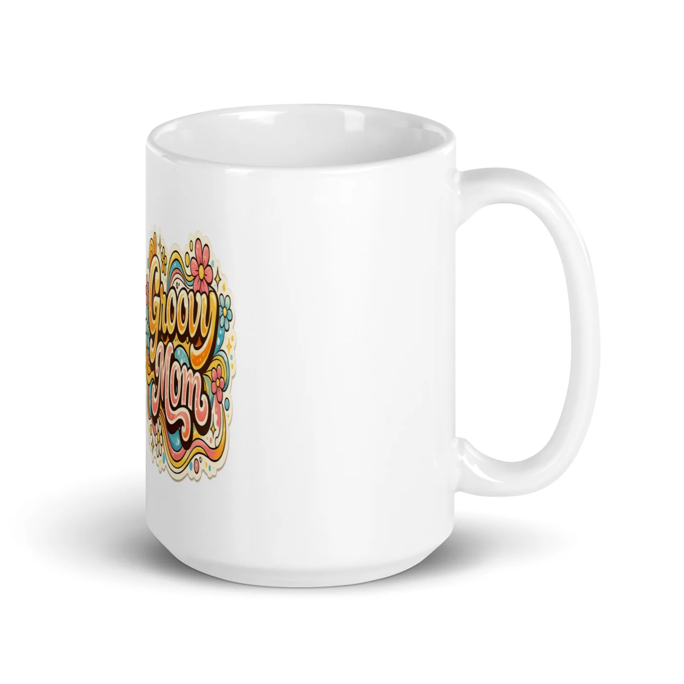 Ceramic Mug, Groovy Mom Mug, Retro Mom Mug Gift, Vintage Mom Coffee Mug, Mother’s Day Gift, Cool Mom Mug, Trendy Mom Gift, Cute Mom Mug