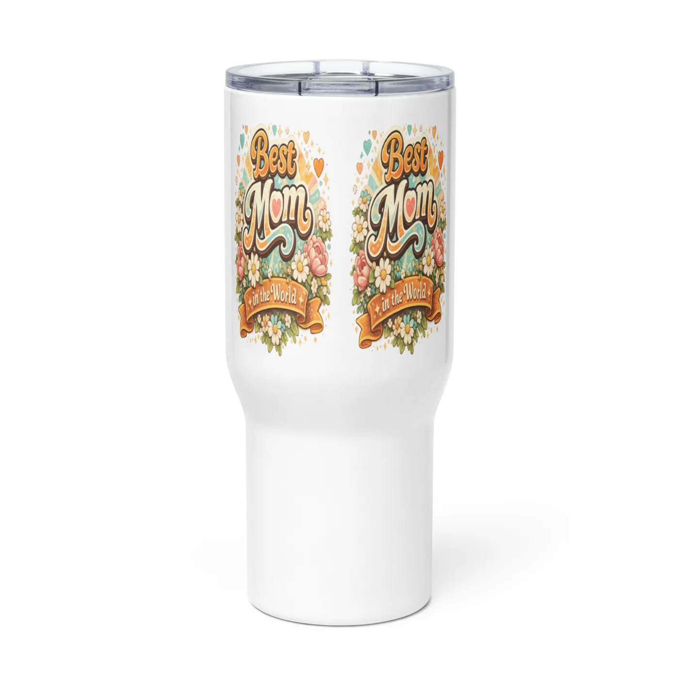 Best Mom in the World Travel Mug, Retro Mom Tumbler, Mother’s Day Gift, Floral Mom Coffee Tumbler, Gift for Mom, Cute Mom Mug, Mom On The Go