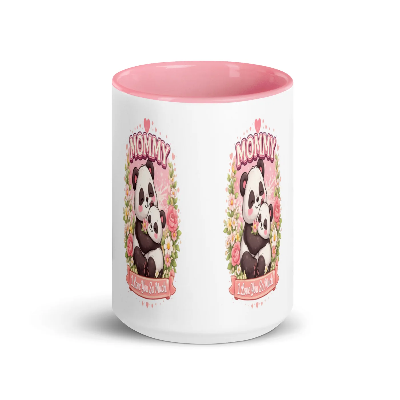 Color Inside Coffee Mug, Mommy Panda Mug, Cute Mom Mug Gift, Panda Coffee Mug, Mother’s Day Gift, New Mom Gift, Baby Shower Gift, I Love You Mom Mug