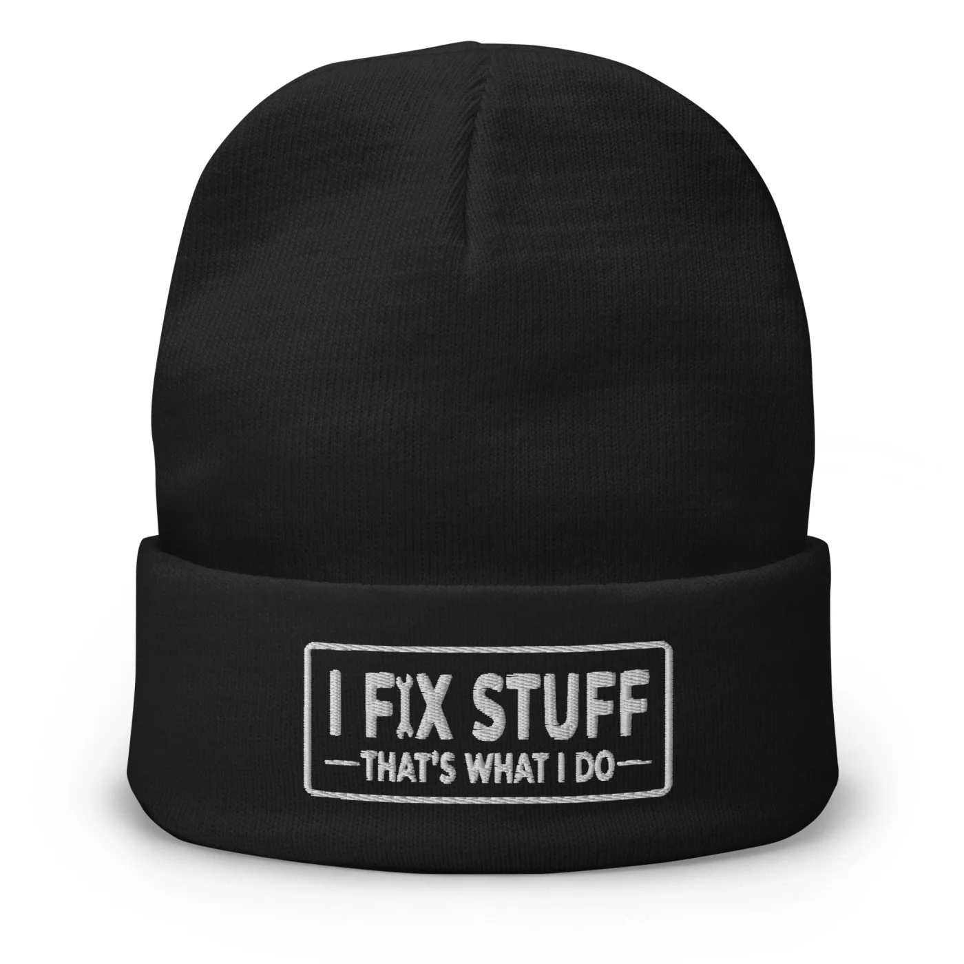 Embroidered Beanie Hat, I Fix Stuff Mechanic Winter Cap