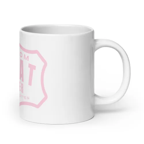 Dog Mom Treat Dealer – Spoiled Rotten Pink Design Mug | Funny Dog Lover Gift - 20 oz - White