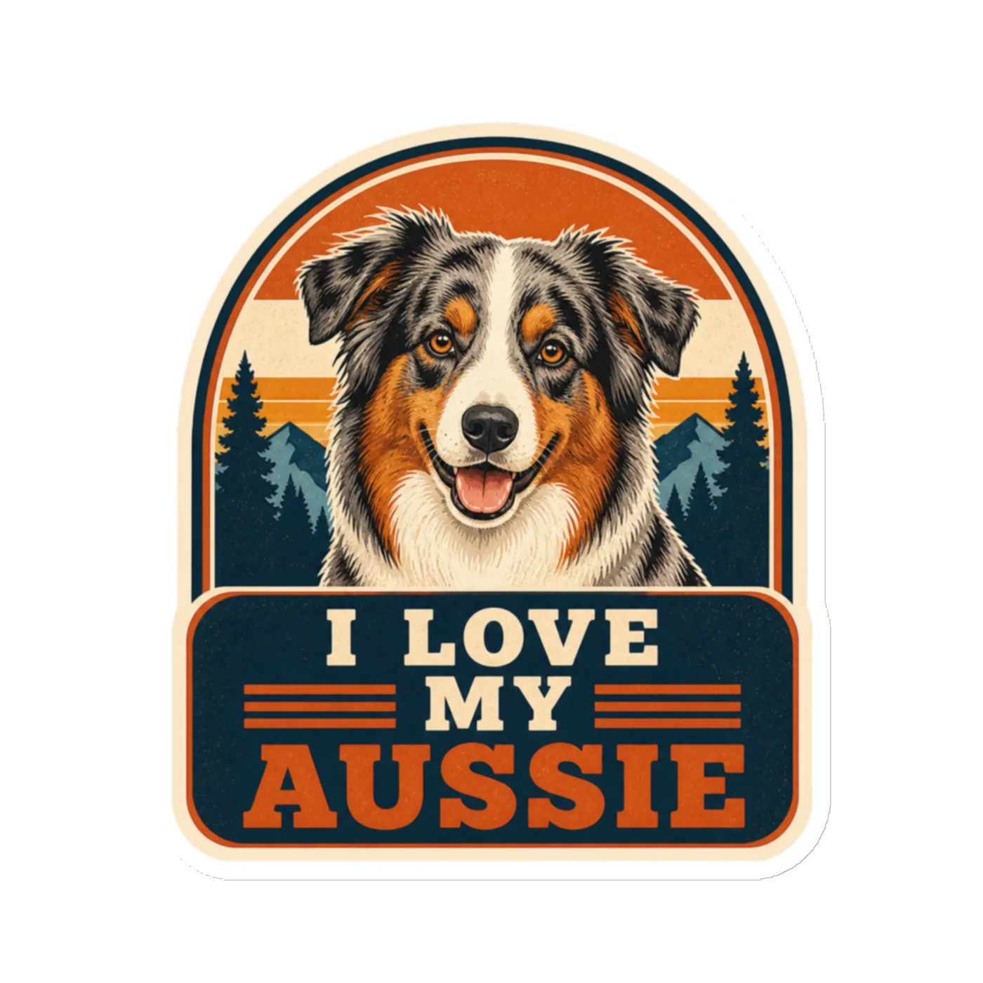 Die-Cut Magnet, I Love My Aussie, Australian Shepherd Gift