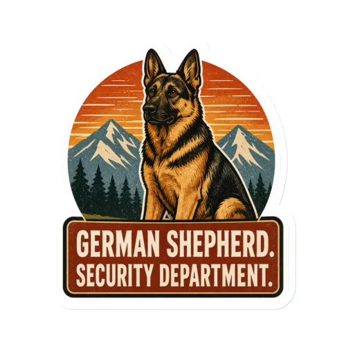Die-Cut Magnet, German Shepherd. Security Department, German Shepherd Gift - 6″×6″ - White