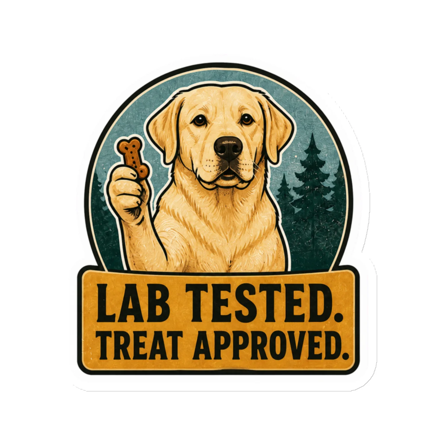 Die-Cut Magnet, Lab Tested. Treat Approved, Labrador Retriever Gift