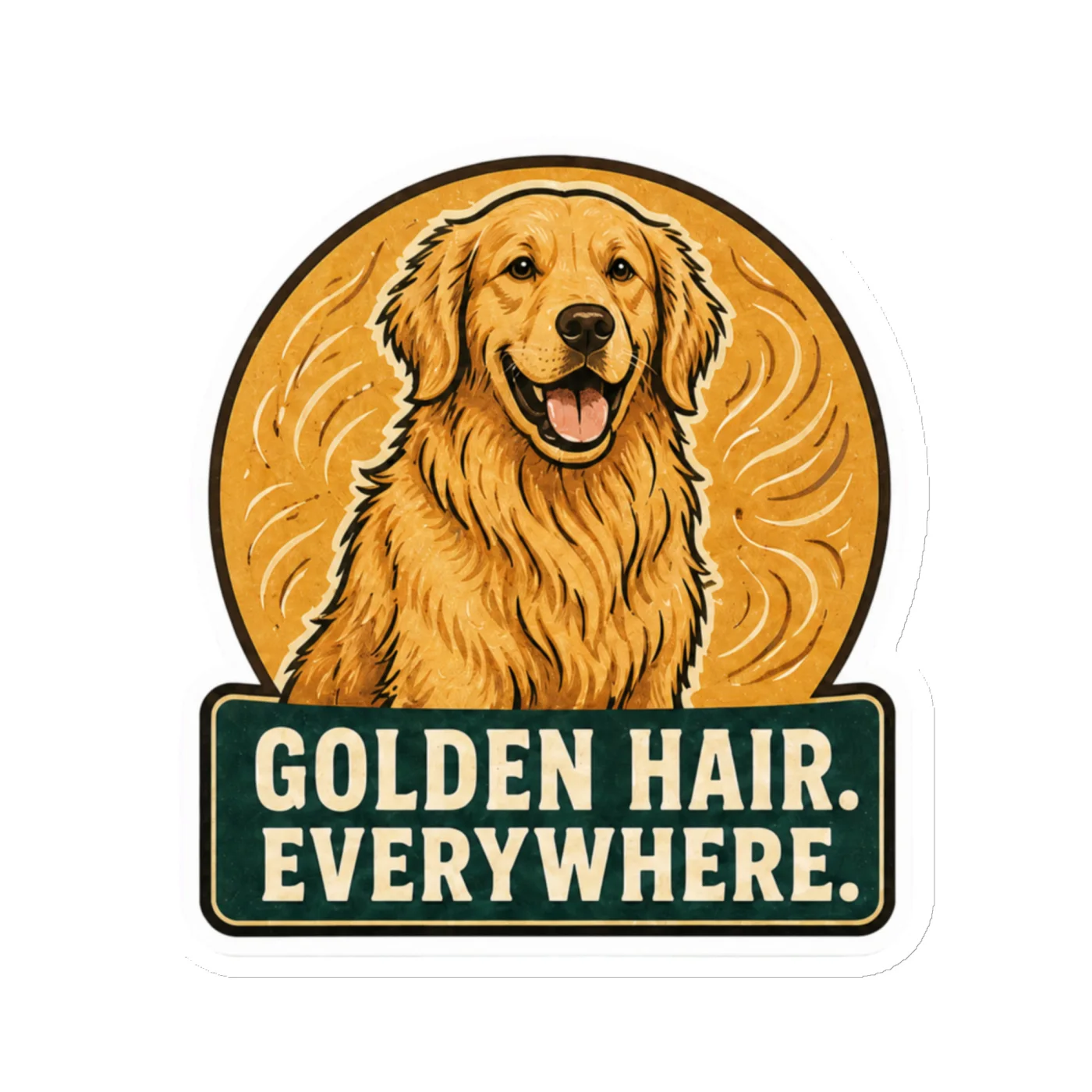 Die-Cut Magnet, Golden Hair. Everywhere, Golden Retriever Gift