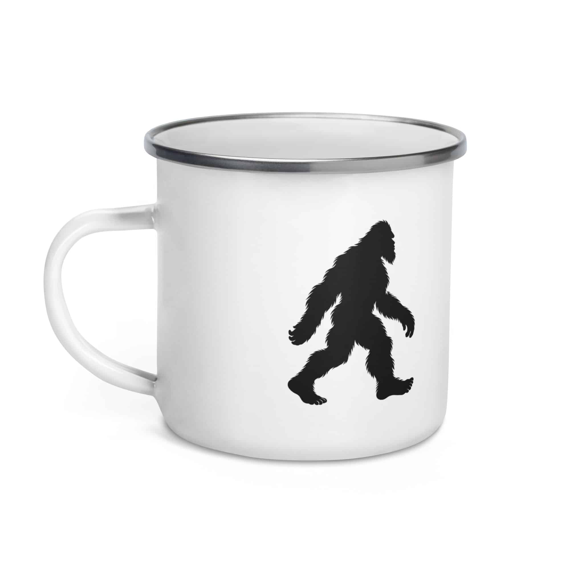 Walking Bigfoot Enamel Camp Mug