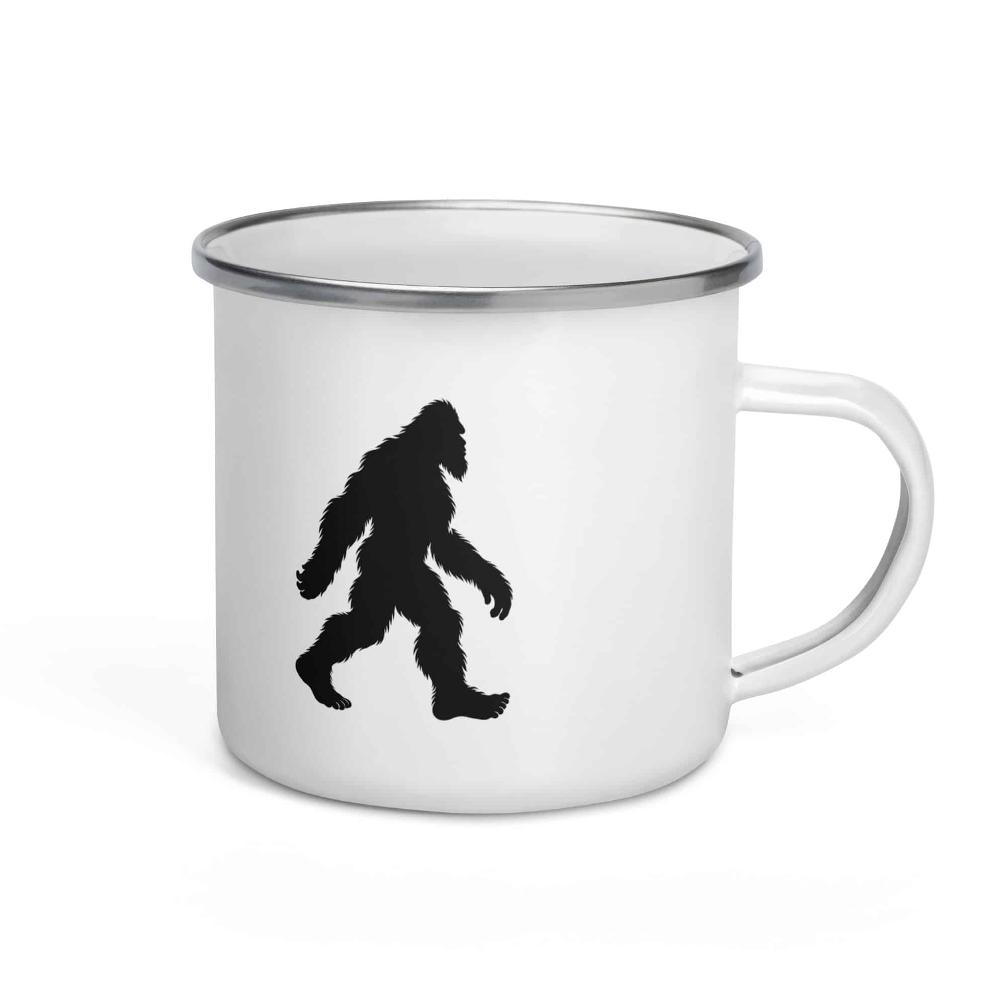 Walking Bigfoot Enamel Camp Mug