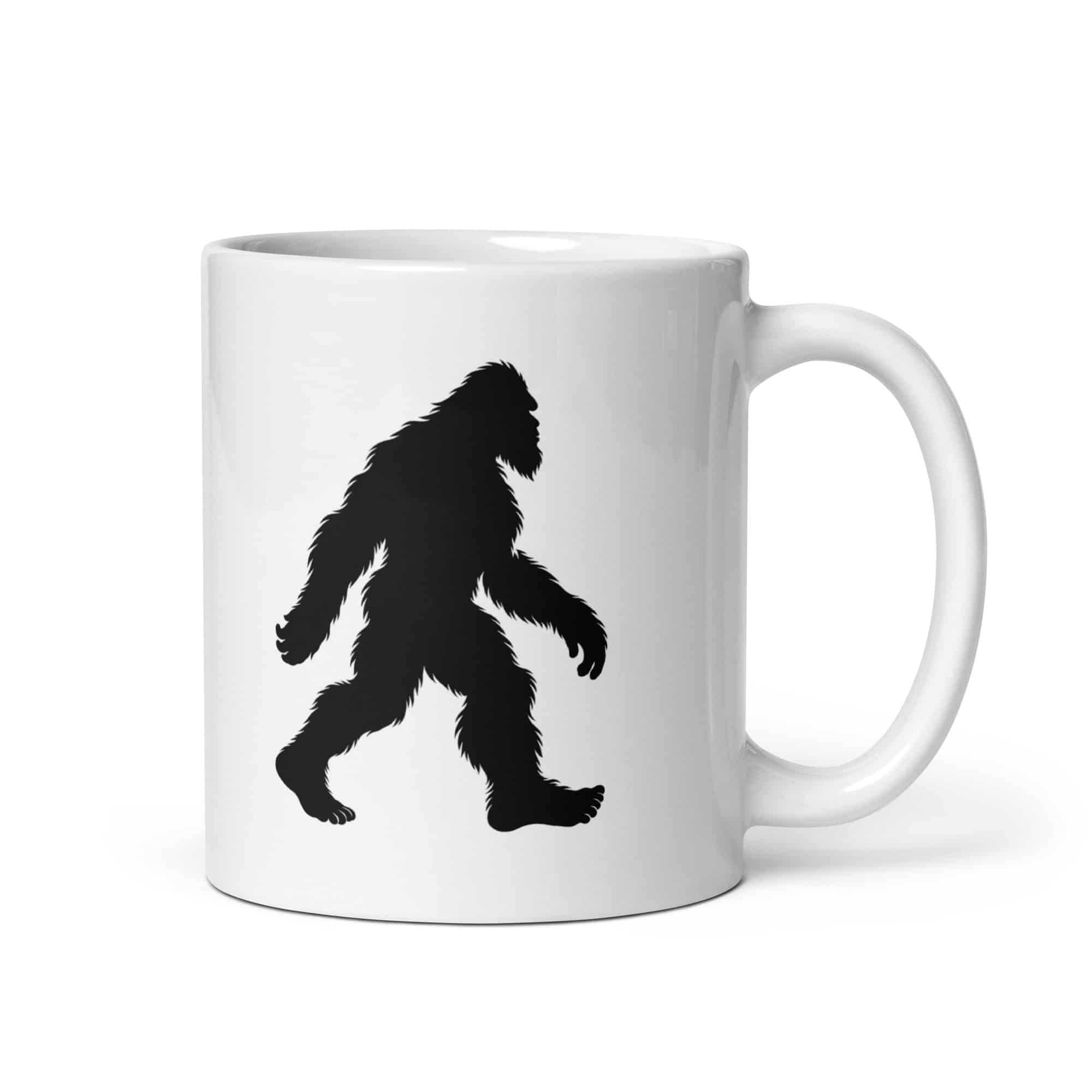 Walking Bigfoot White Ceramic Coffee Mug