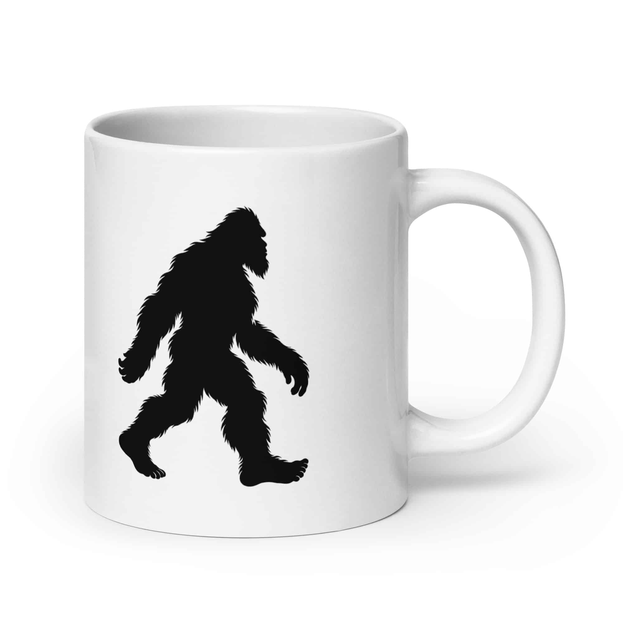 Walking Bigfoot White Ceramic Coffee Mug