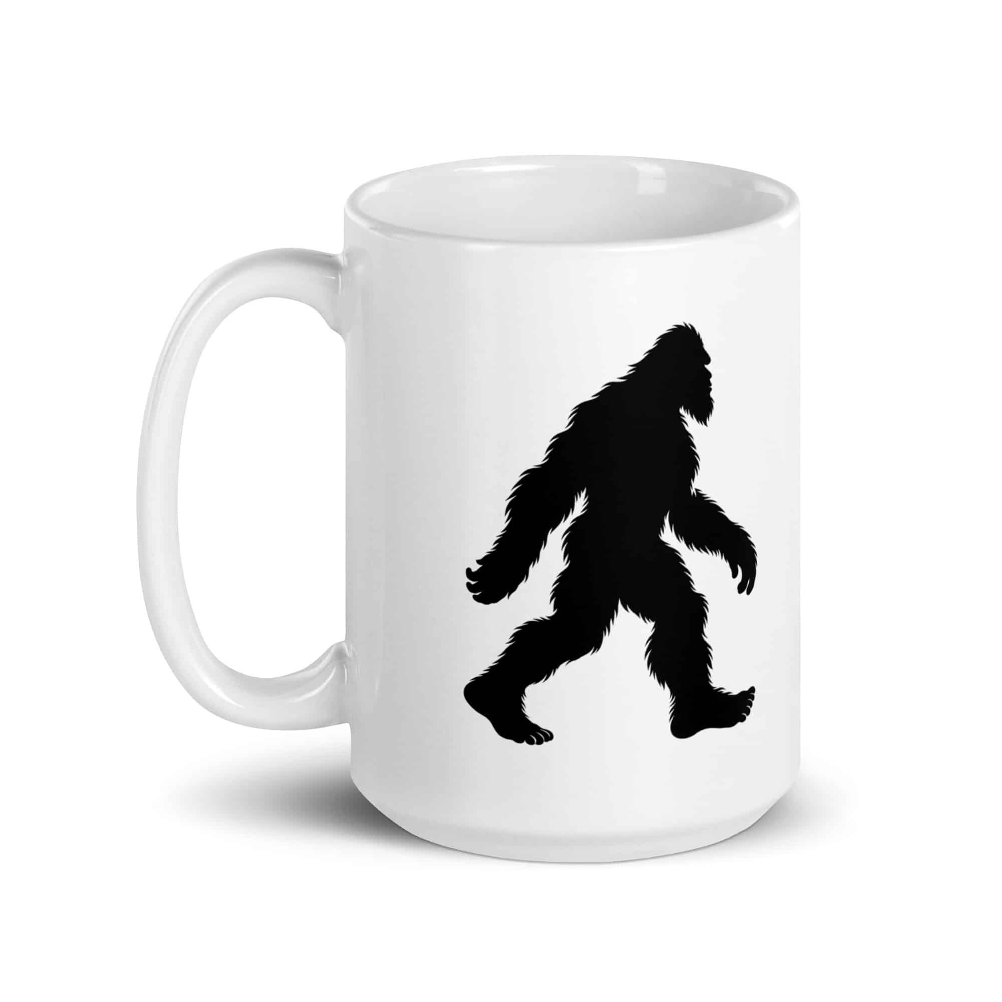 Walking Bigfoot White Ceramic Coffee Mug