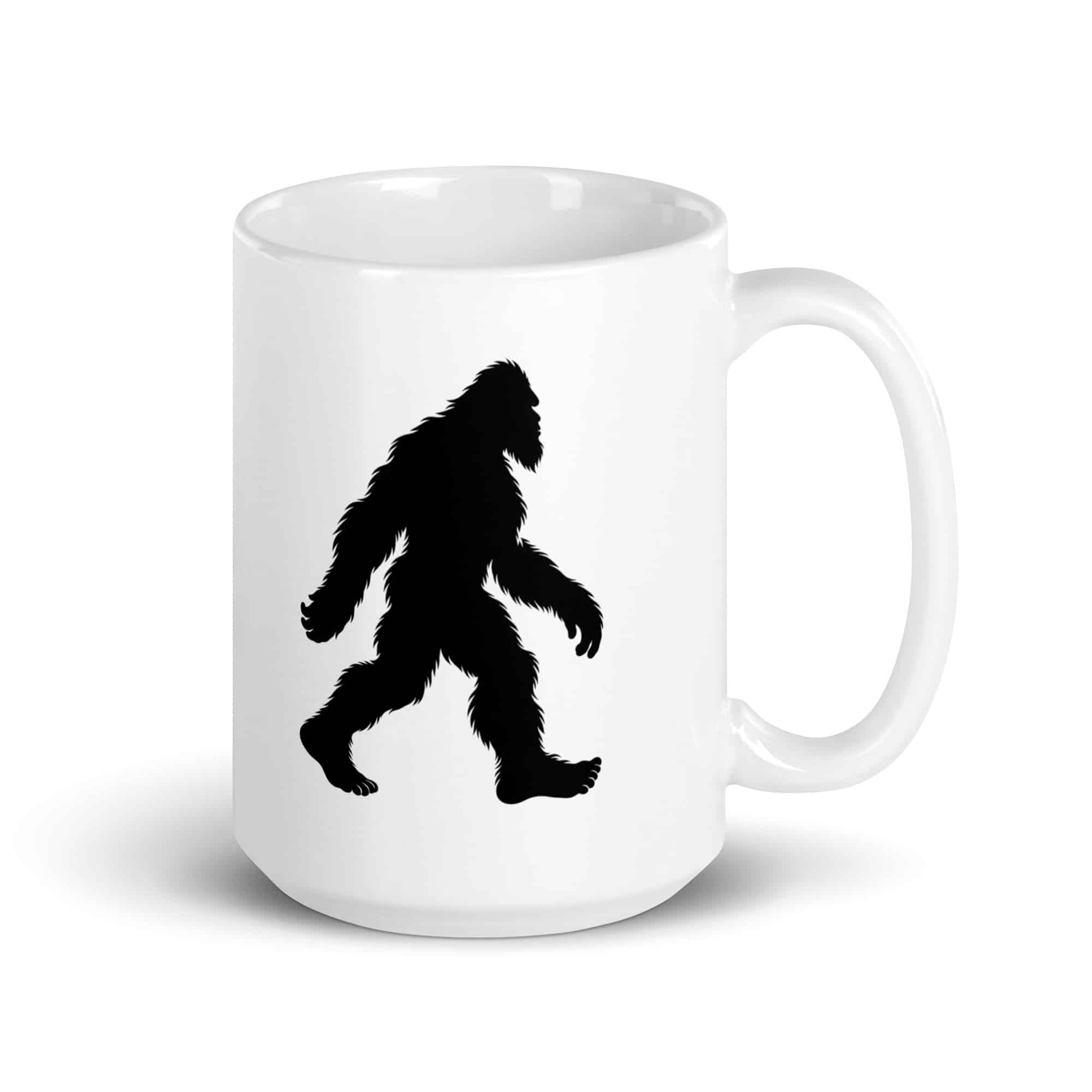 Walking Bigfoot White Ceramic Coffee Mug