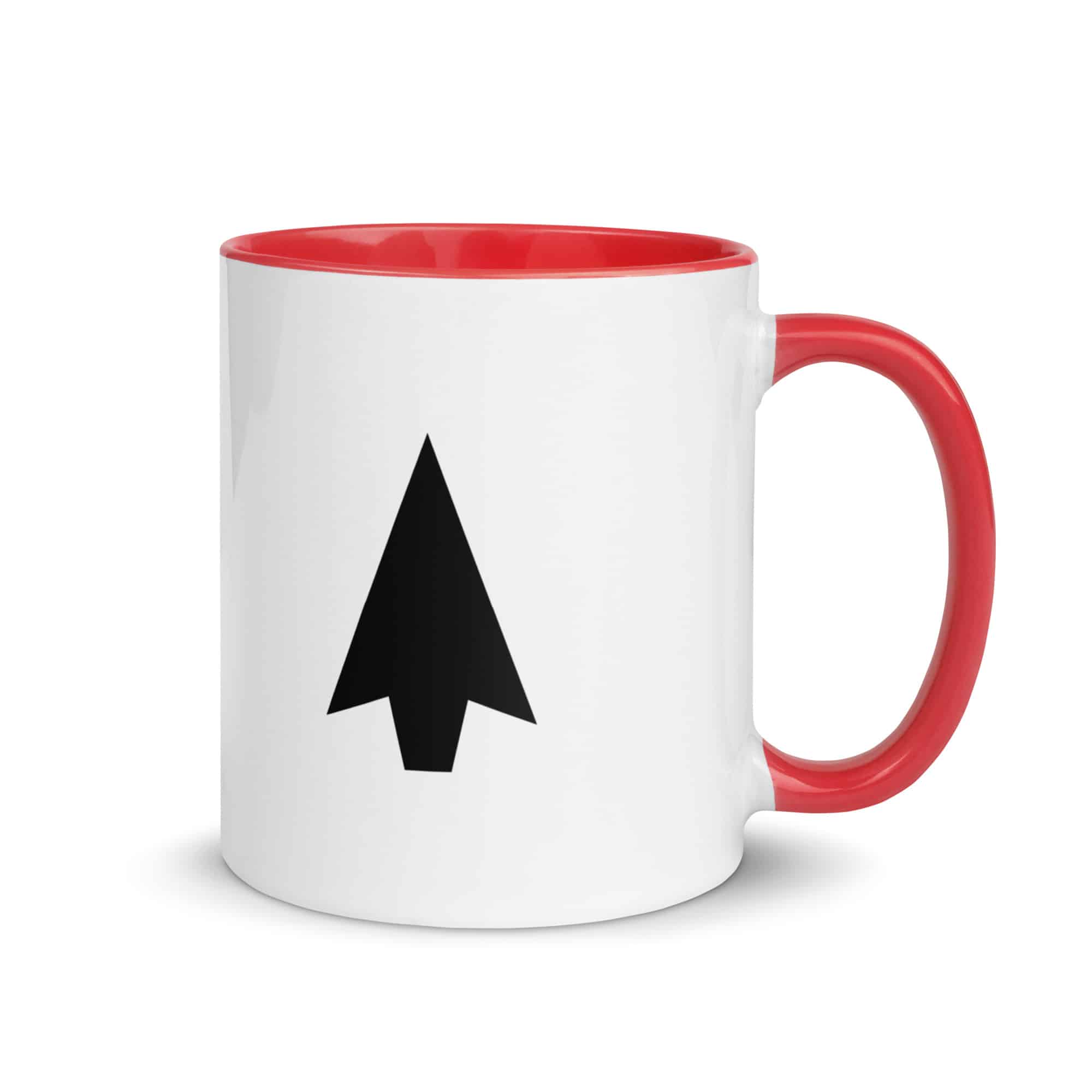 Black Solid Arrowhead Color Inside Mug