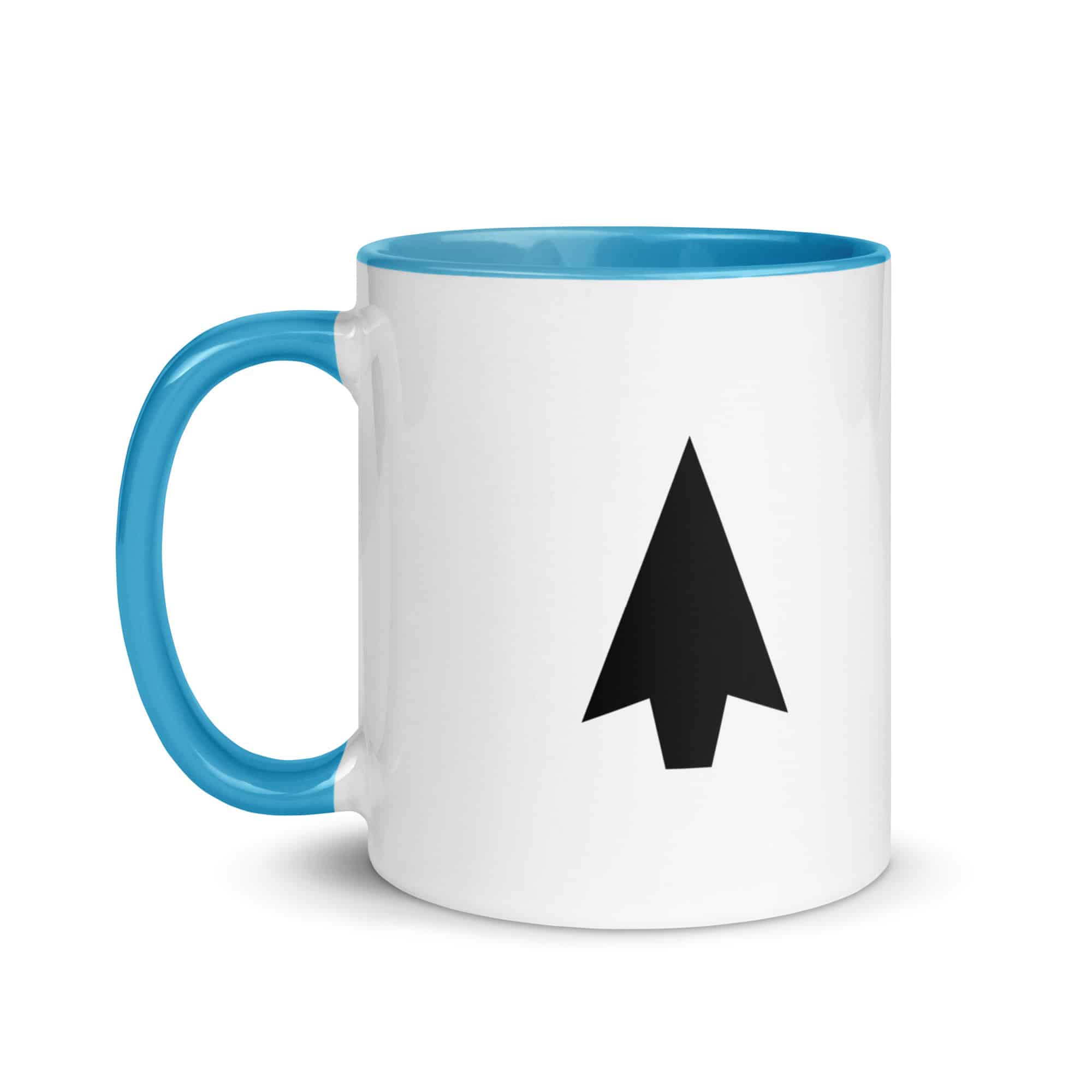 Black Solid Arrowhead Color Inside Mug