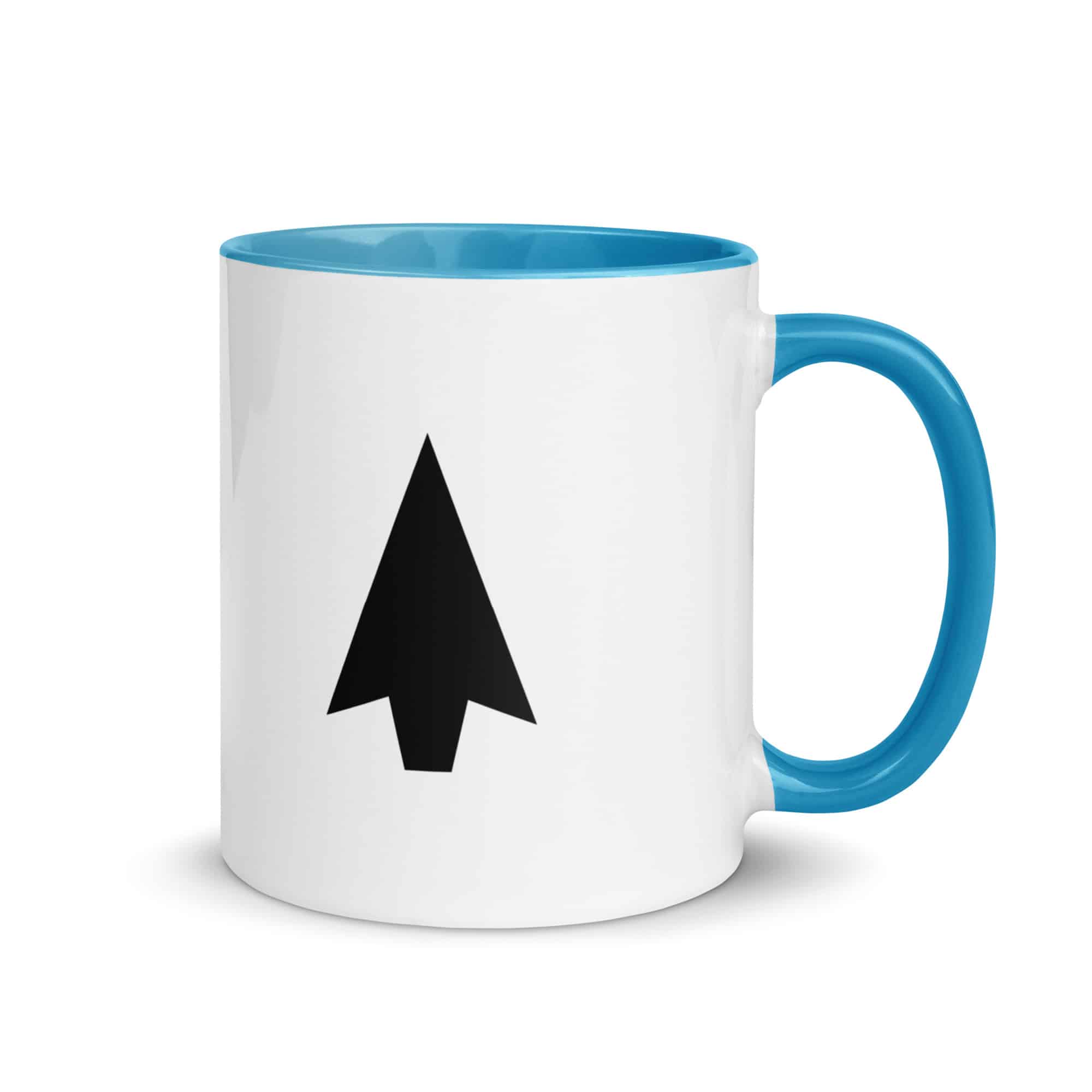 Black Solid Arrowhead Color Inside Mug