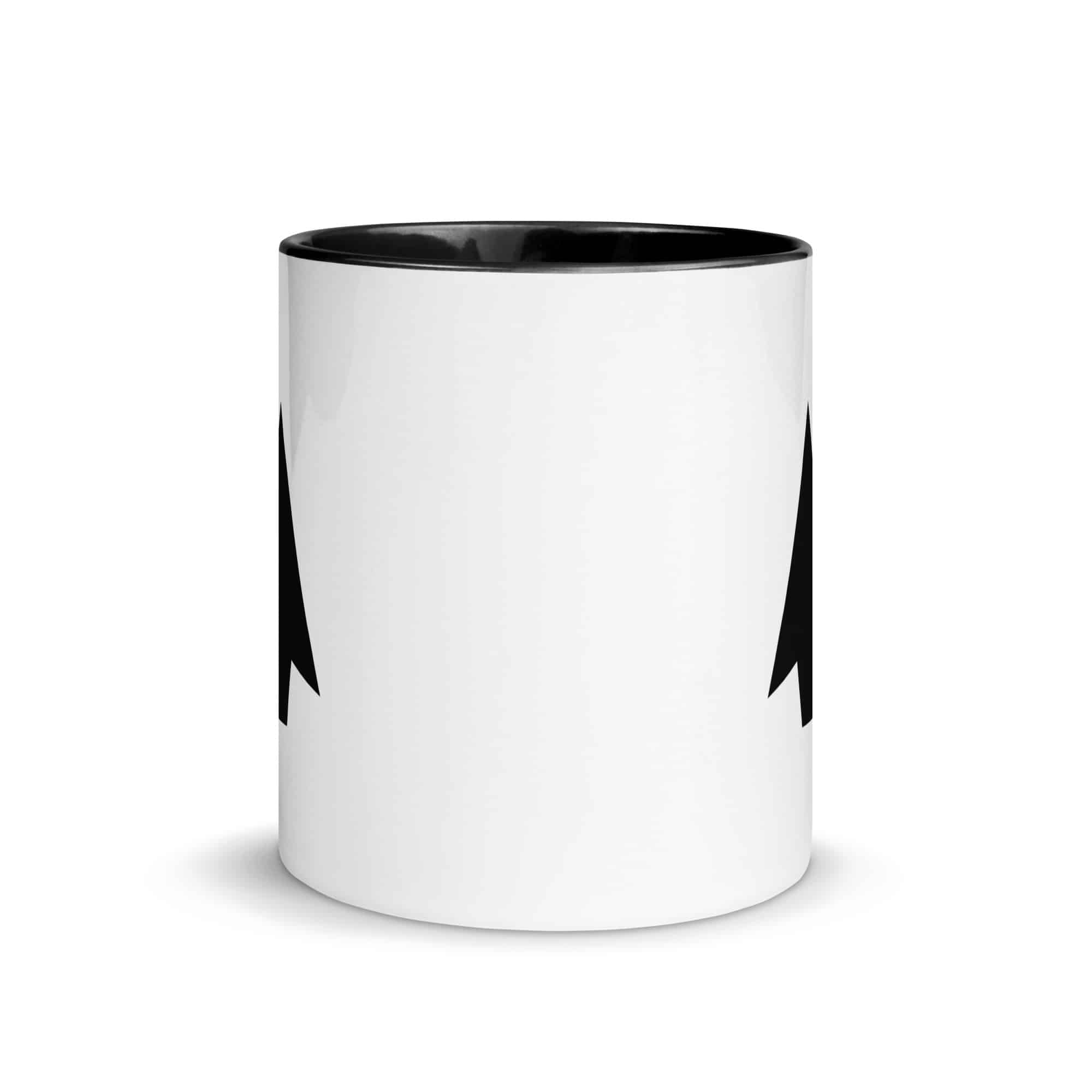 Black Solid Arrowhead Color Inside Mug