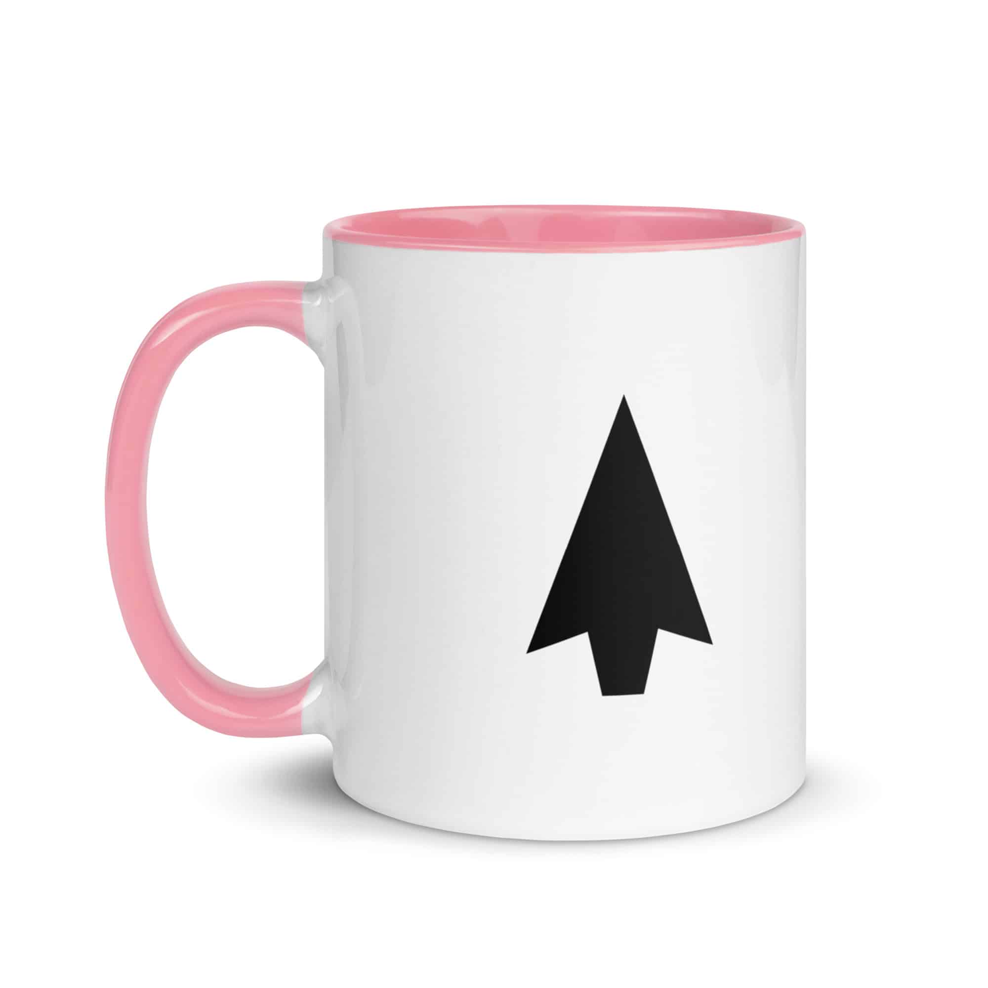 Black Solid Arrowhead Color Inside Mug