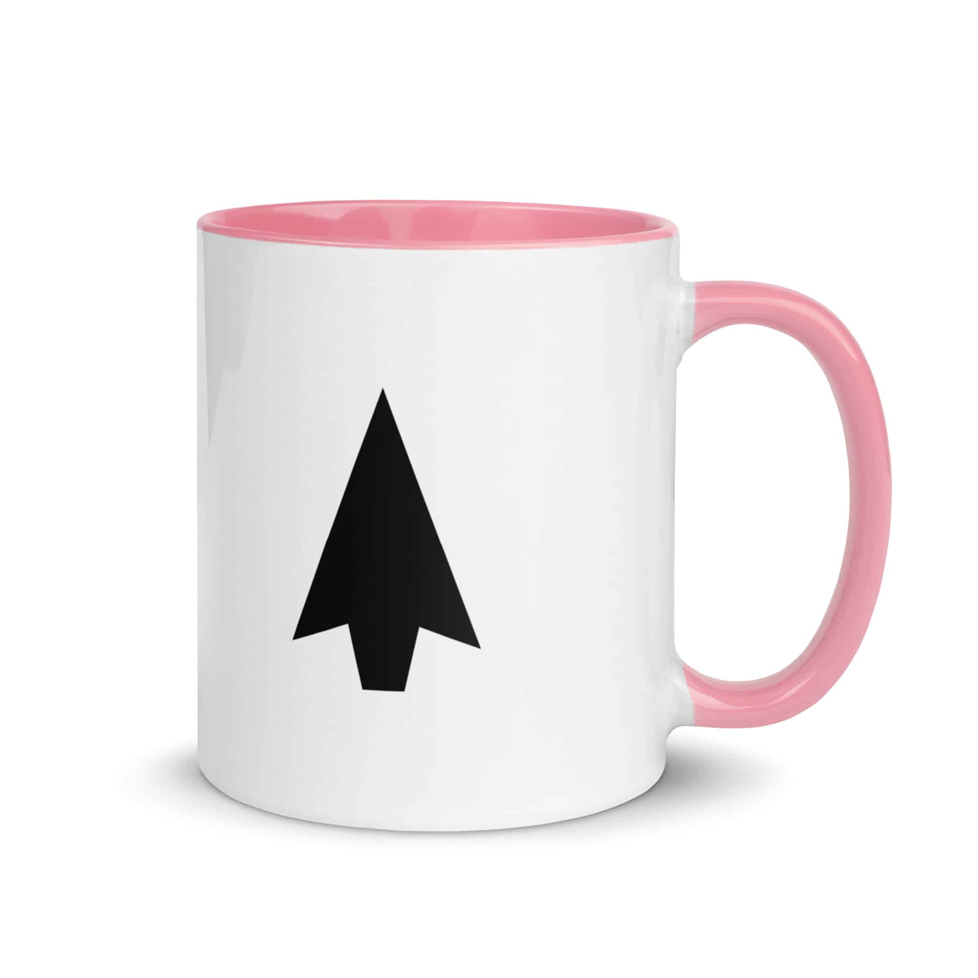 Black Solid Arrowhead Color Inside Mug