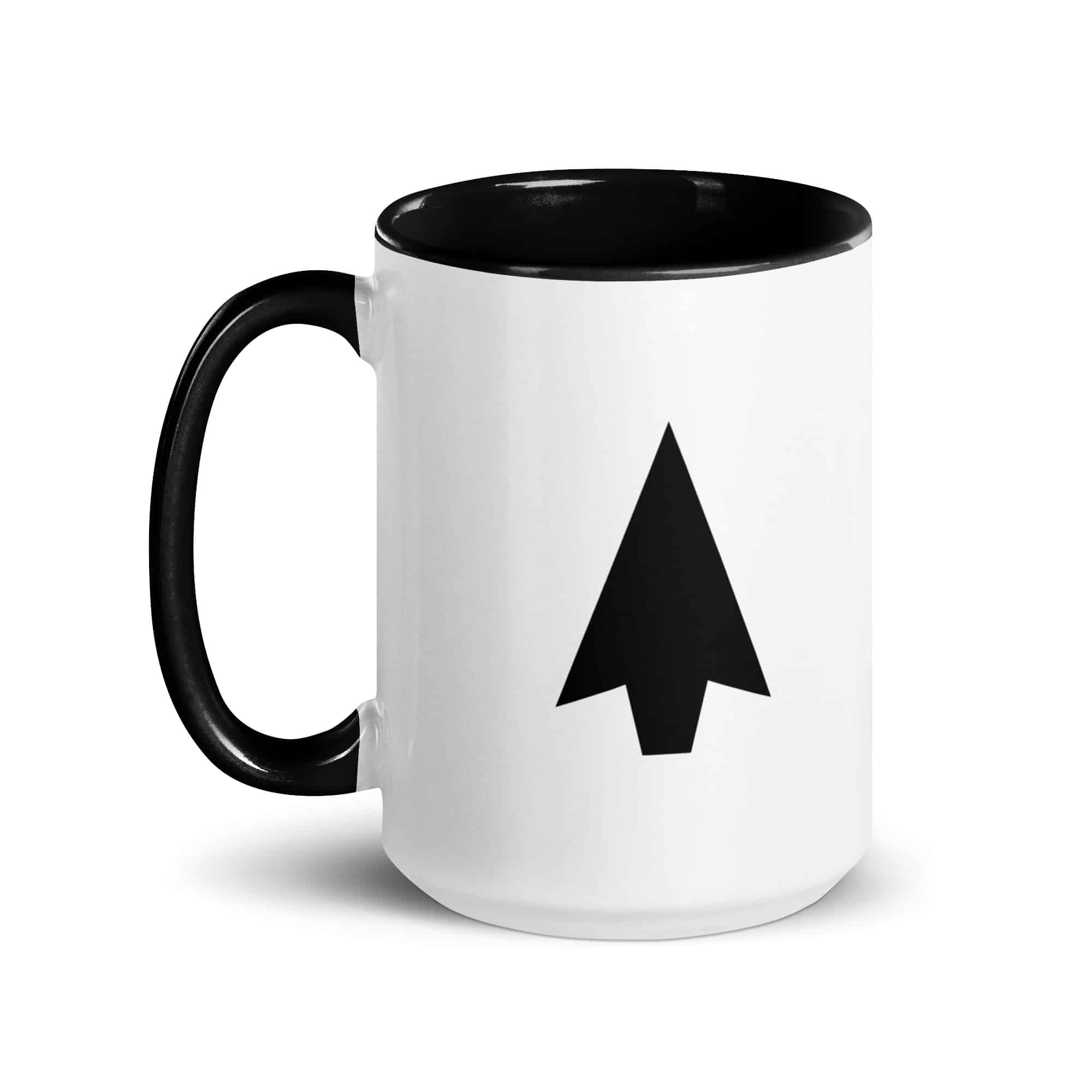 Black Solid Arrowhead Color Inside Mug