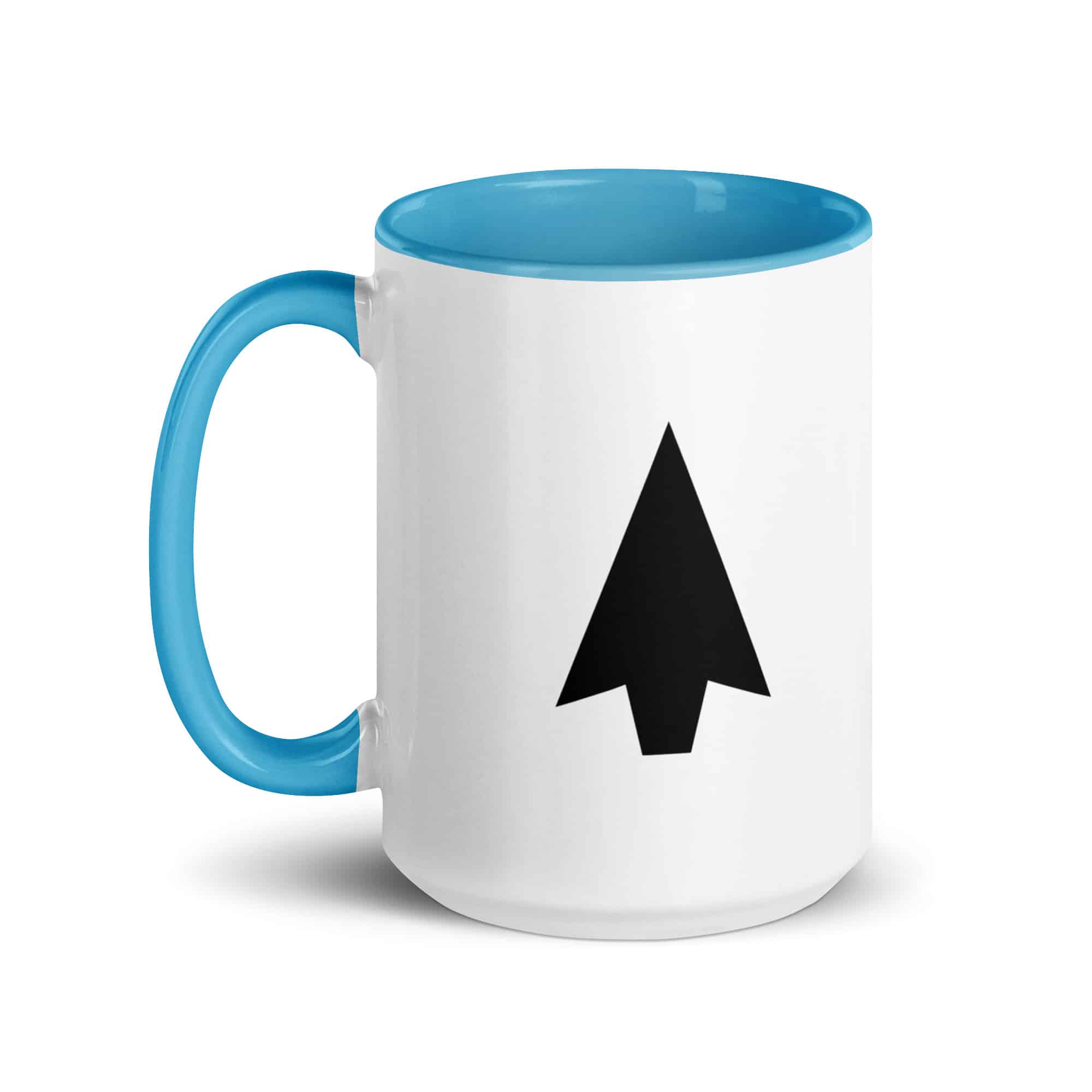 Black Solid Arrowhead Color Inside Mug