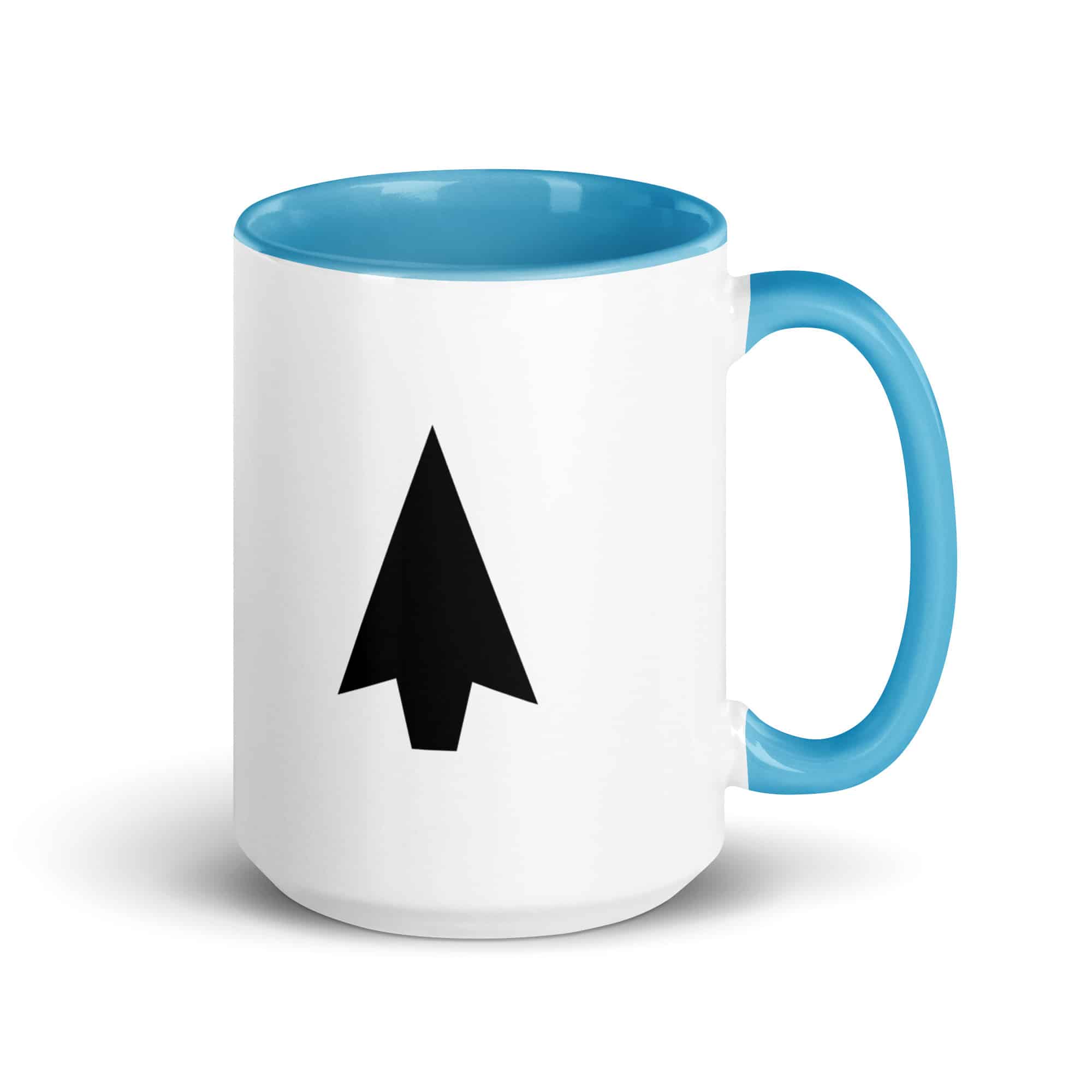Black Solid Arrowhead Color Inside Mug