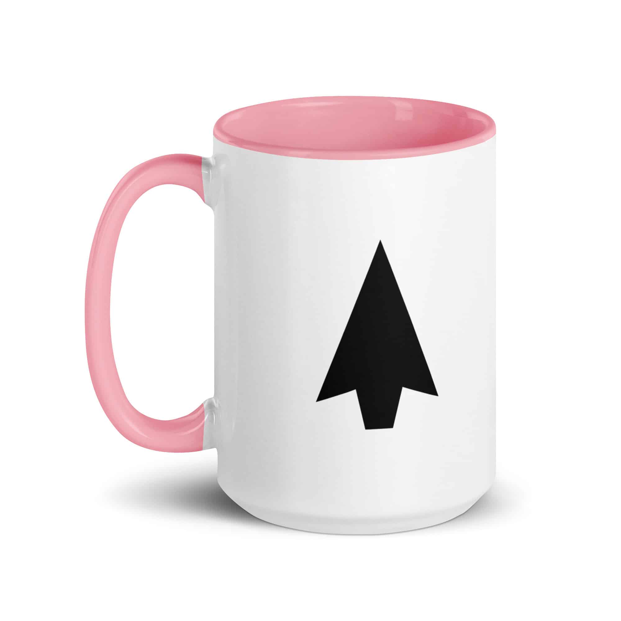 Black Solid Arrowhead Color Inside Mug