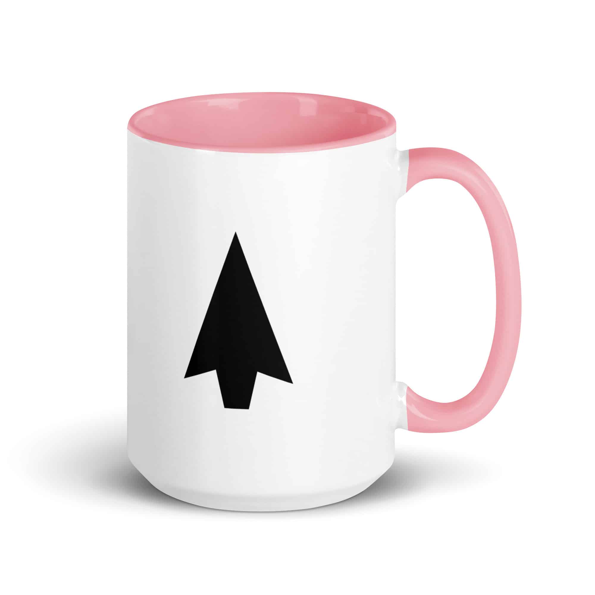 Black Solid Arrowhead Color Inside Mug